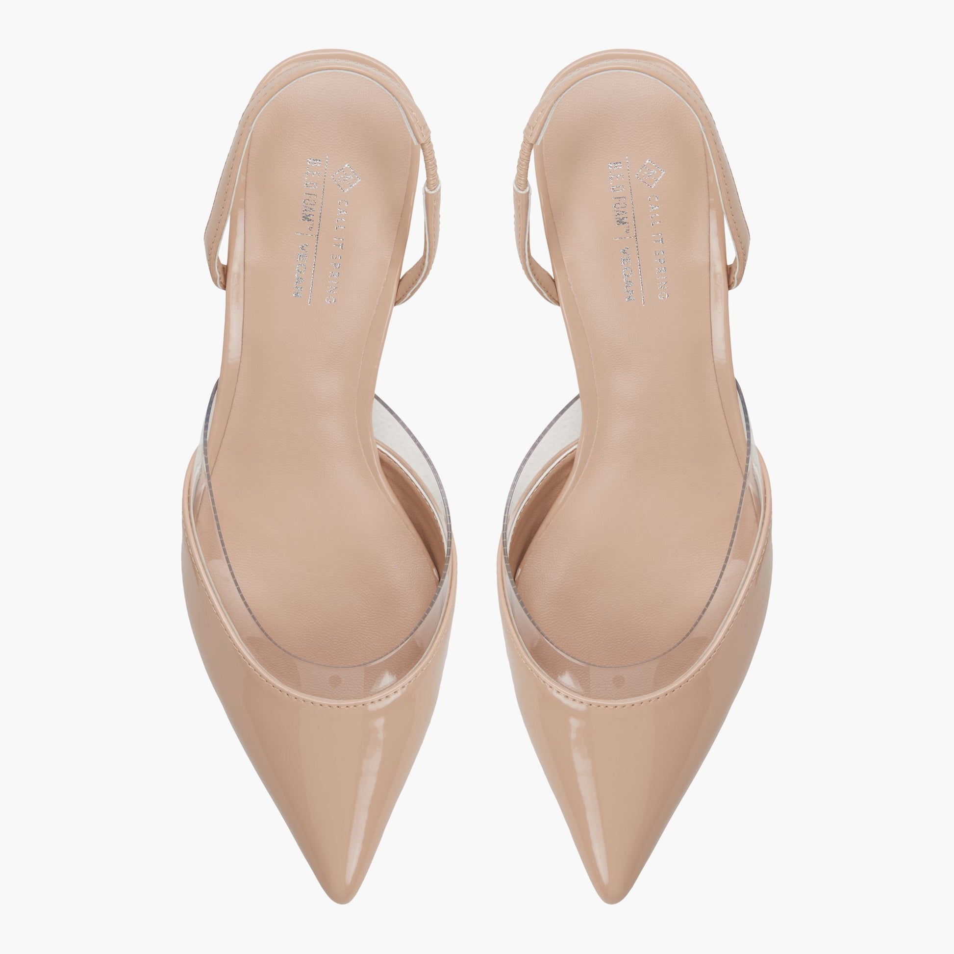 Vue de dessus de la Beige Krystah Talons chaton à bride arrière