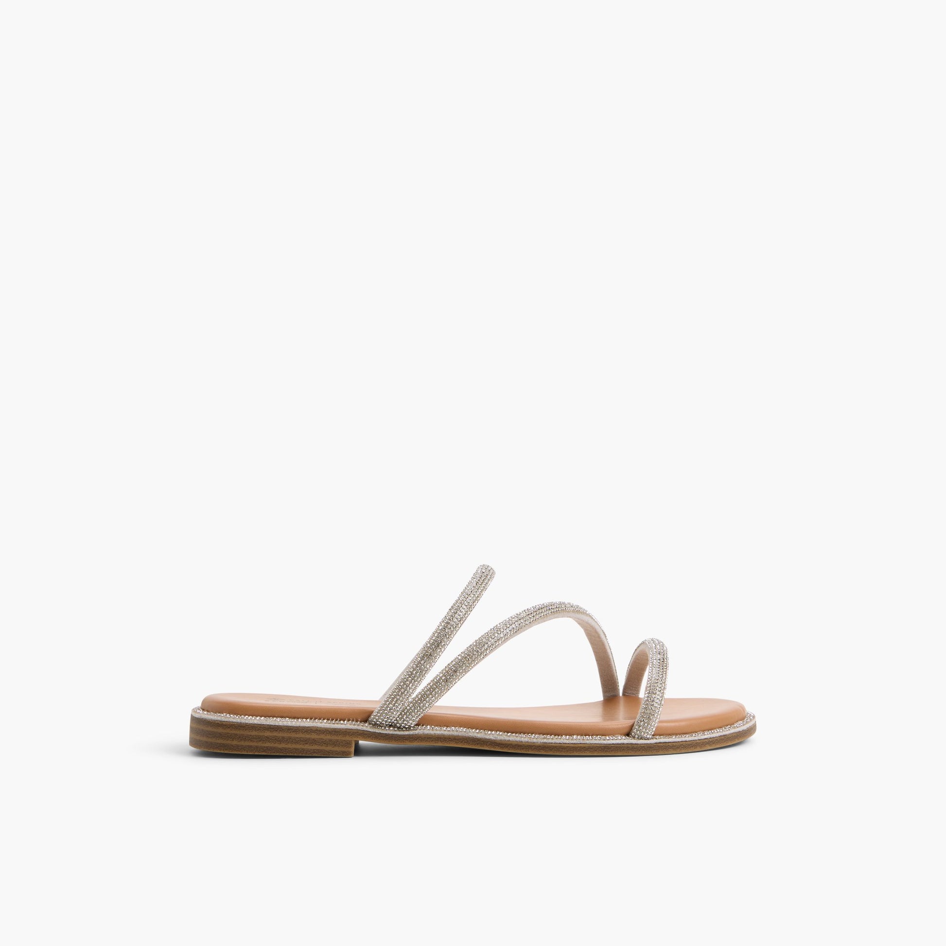 Main View of Silver Oassis Strappy Sandals for Womens