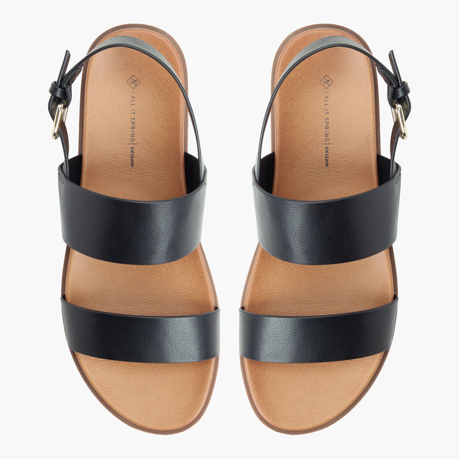 Top-down view of the Black Dearest Sandals