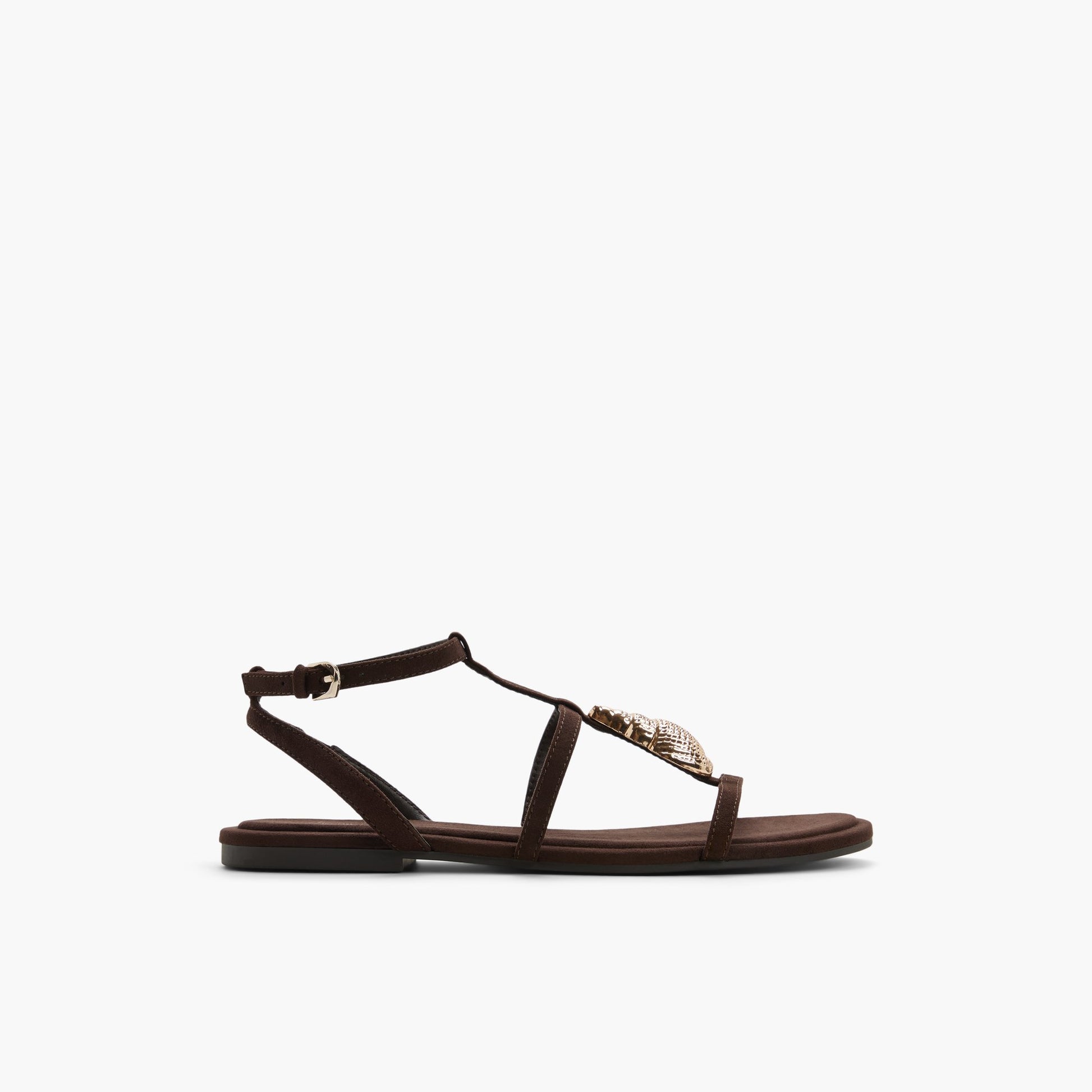 Main View of Dark brown Praya Cage Sandals for Womens