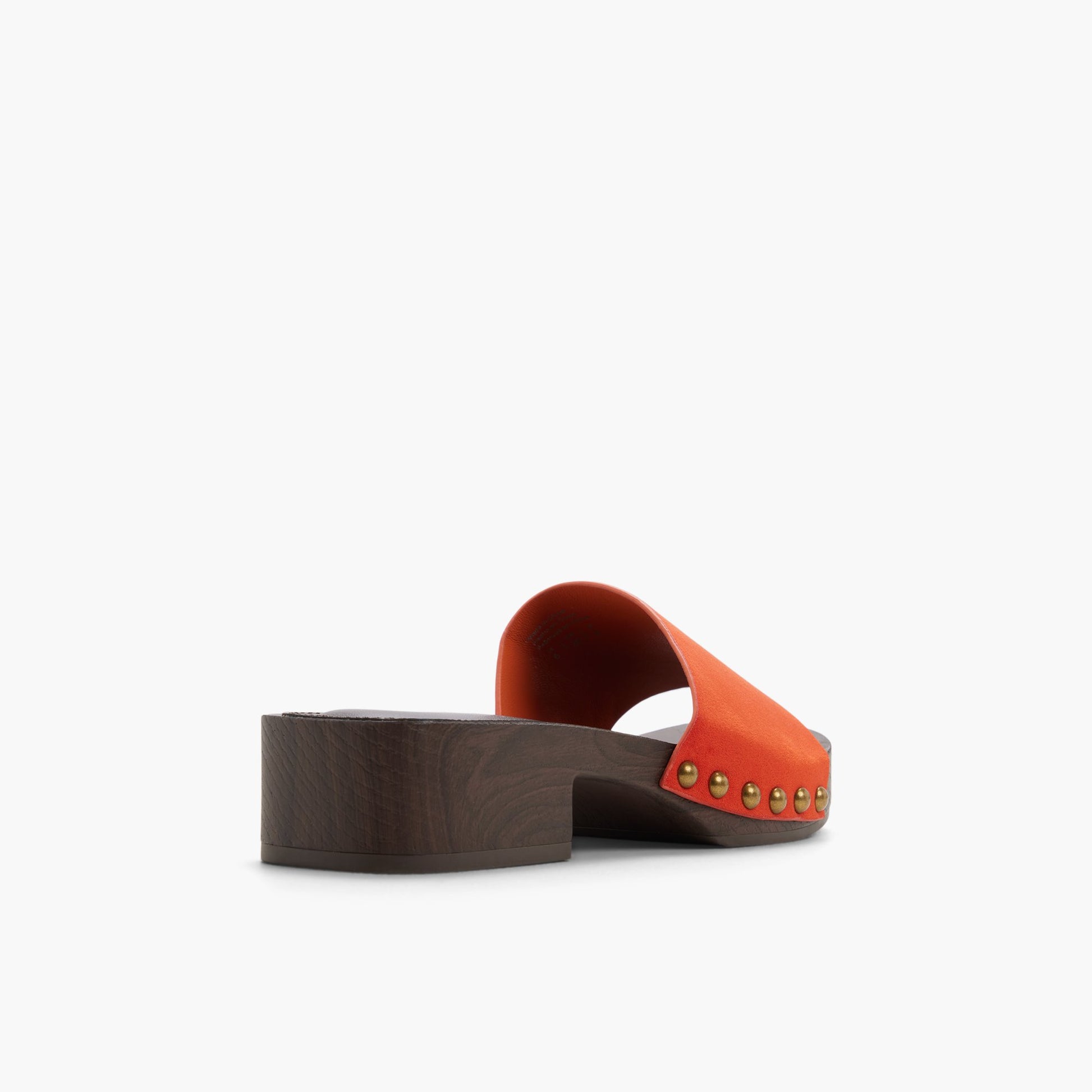 Three-quarter angle of Orange Ellajo Platform Mules's back side