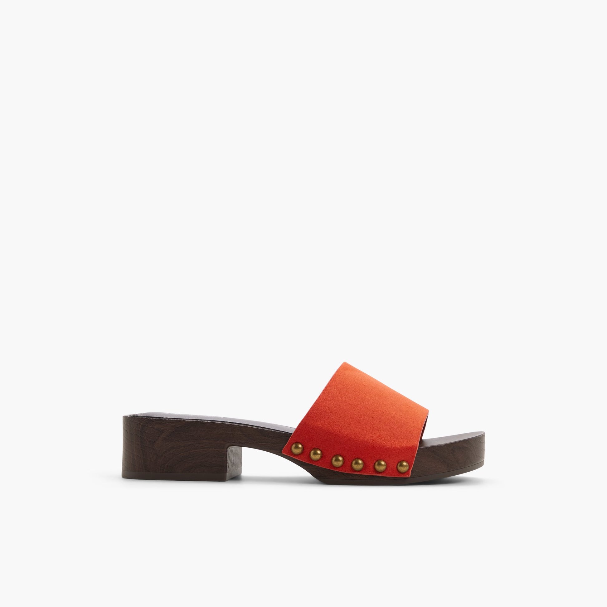 Main View of Orange Ellajo Platform Mules for Womens