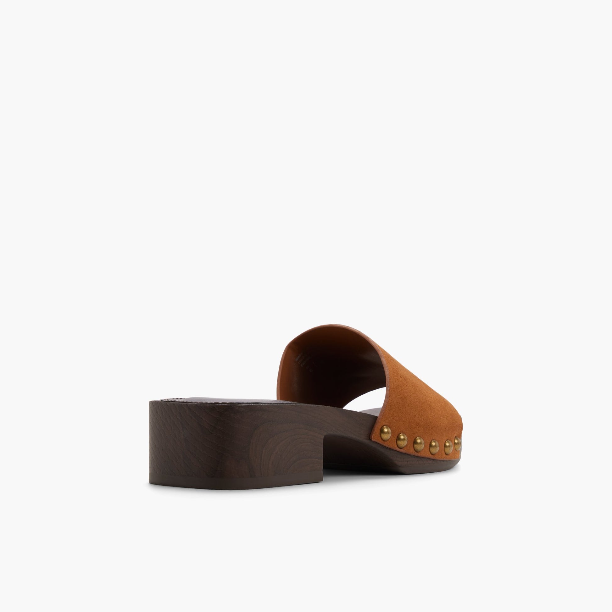 Three-quarter angle of Cognac Ellajo Platform Mules's back side