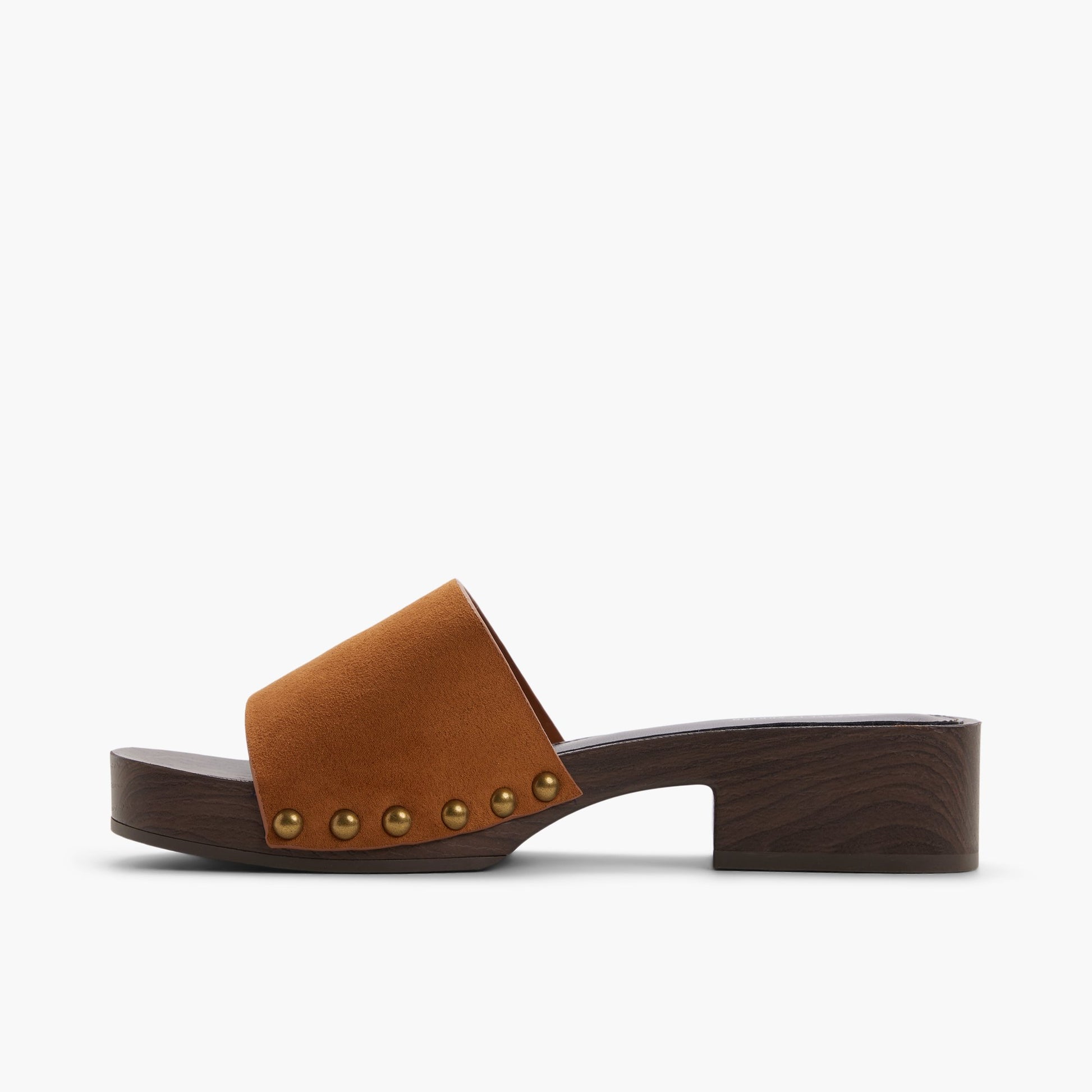 Side view of Cognac Ellajo Platform Mules
