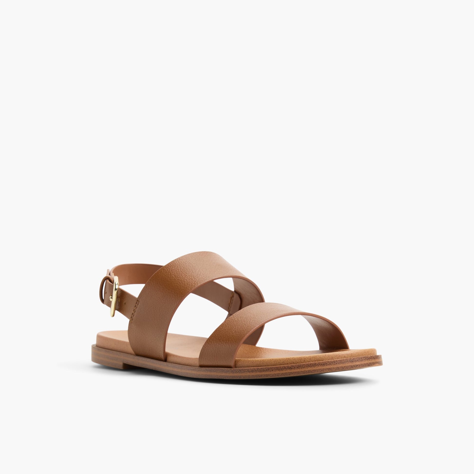 Angle de trois quarts de la face avant de Cognac Dearest Sandales