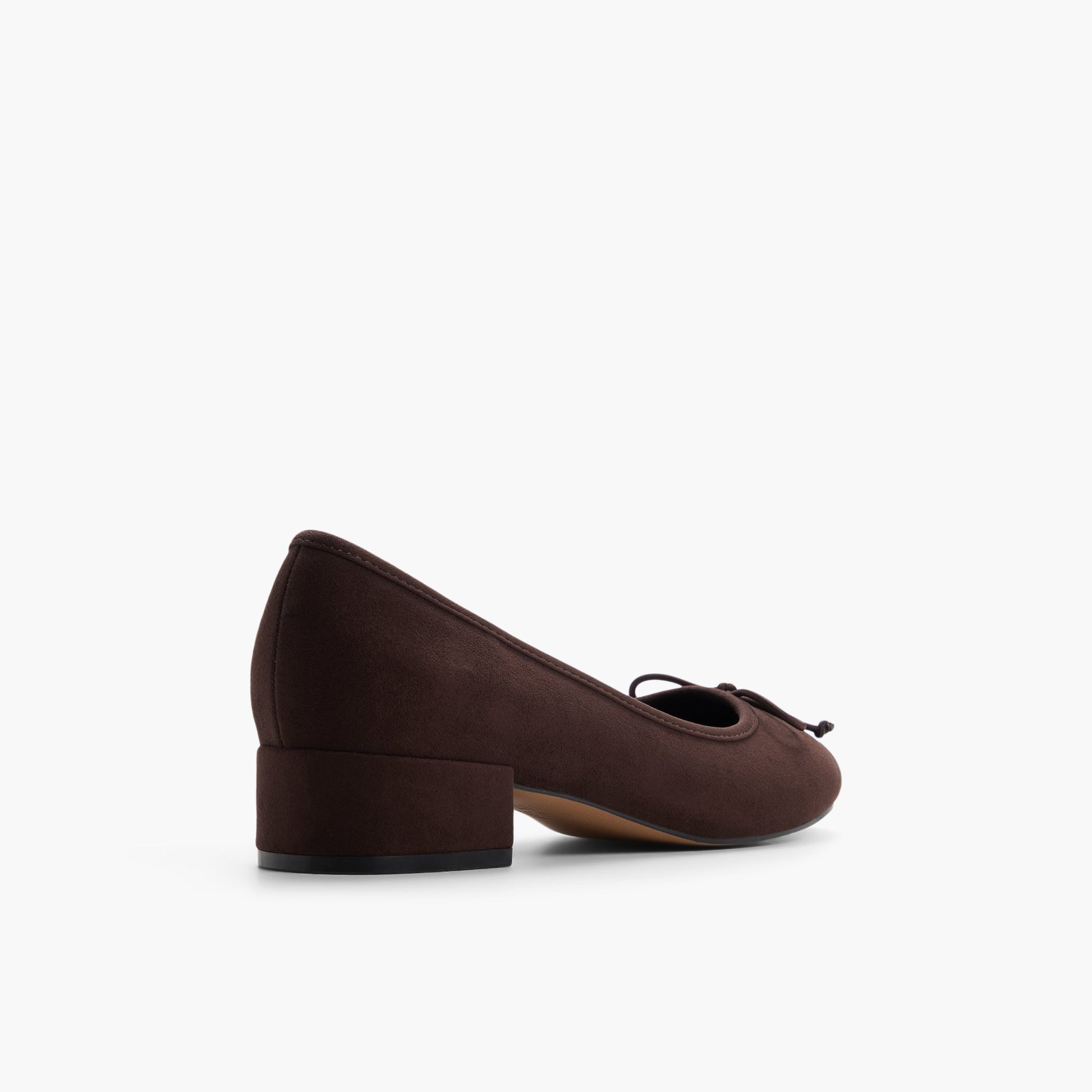 Three-quarter angle of Dark brown Poiise Block Heel Ballerinas's back side