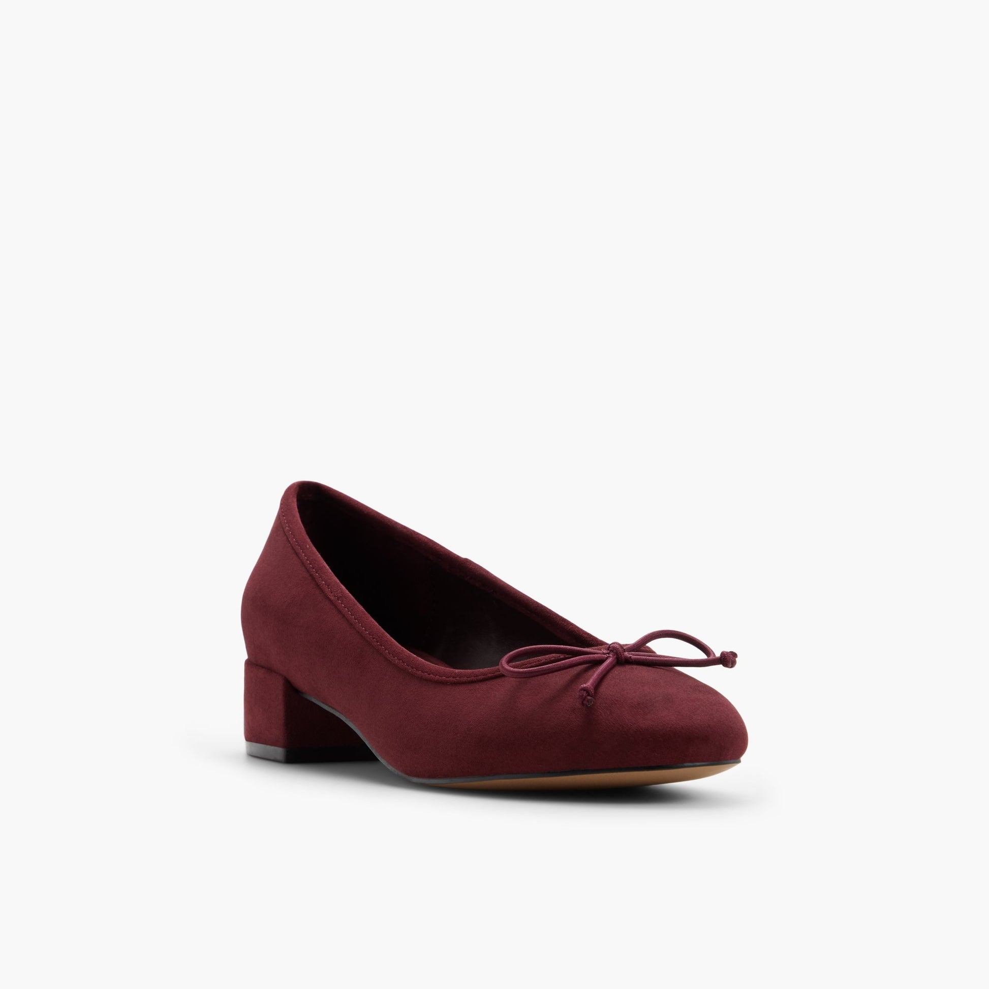 Test FR:Three-quarter angle of Bordo Poiise Ballerines à talon bloc's front side