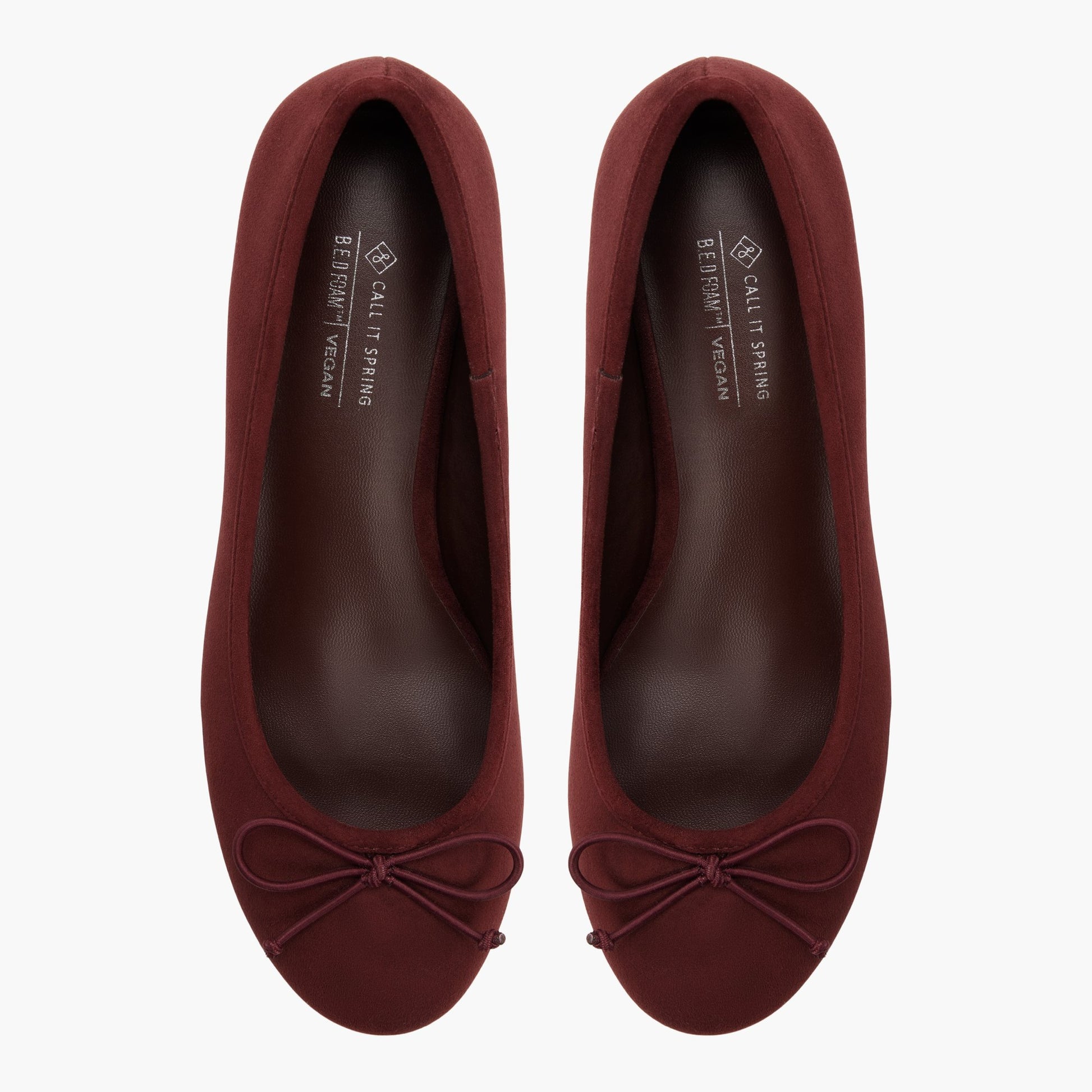 Test FR:Top-down view of the Bordo Poiise Ballerines à talon bloc