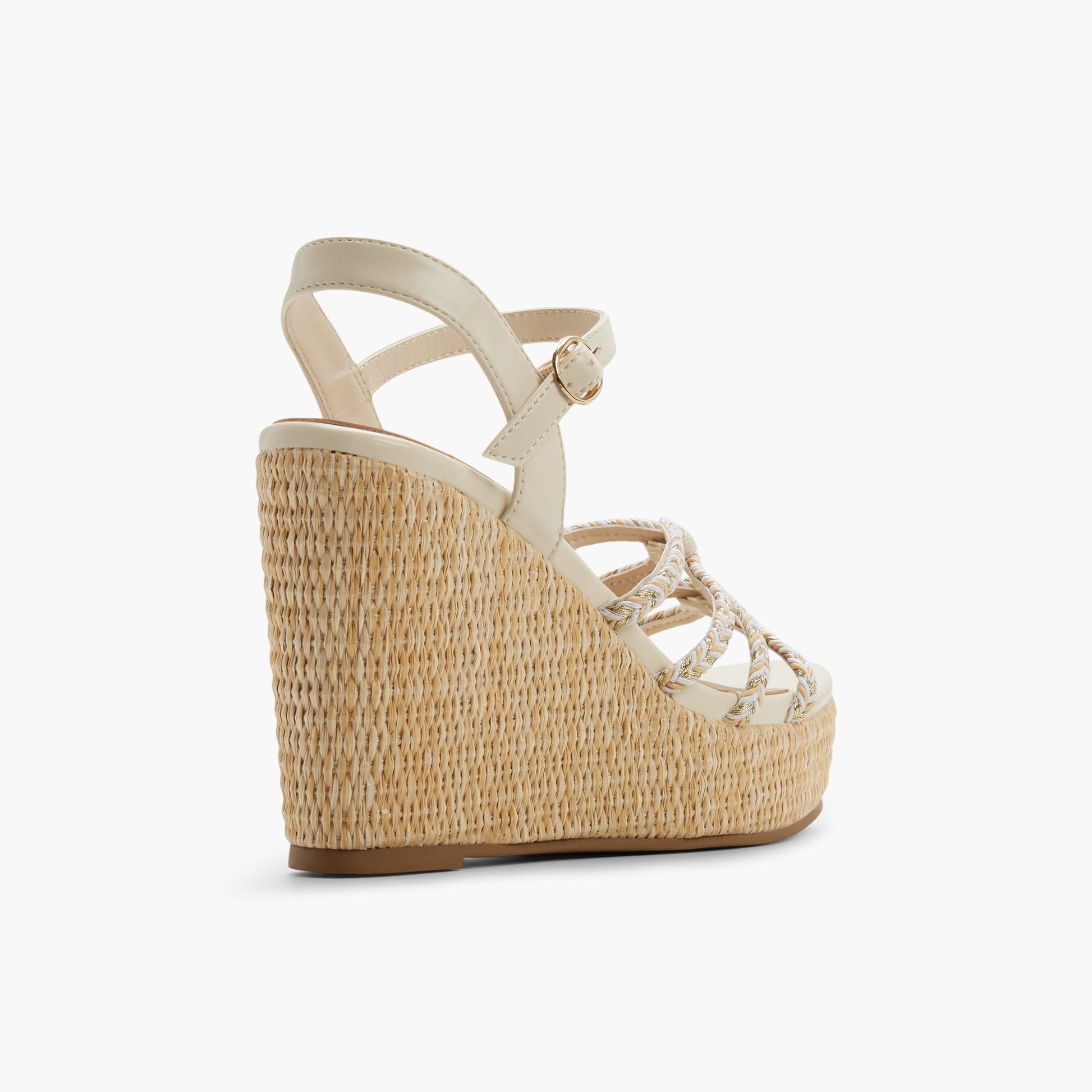 Three-quarter angle of Other beige Kaylya Wedge Sandals's back side