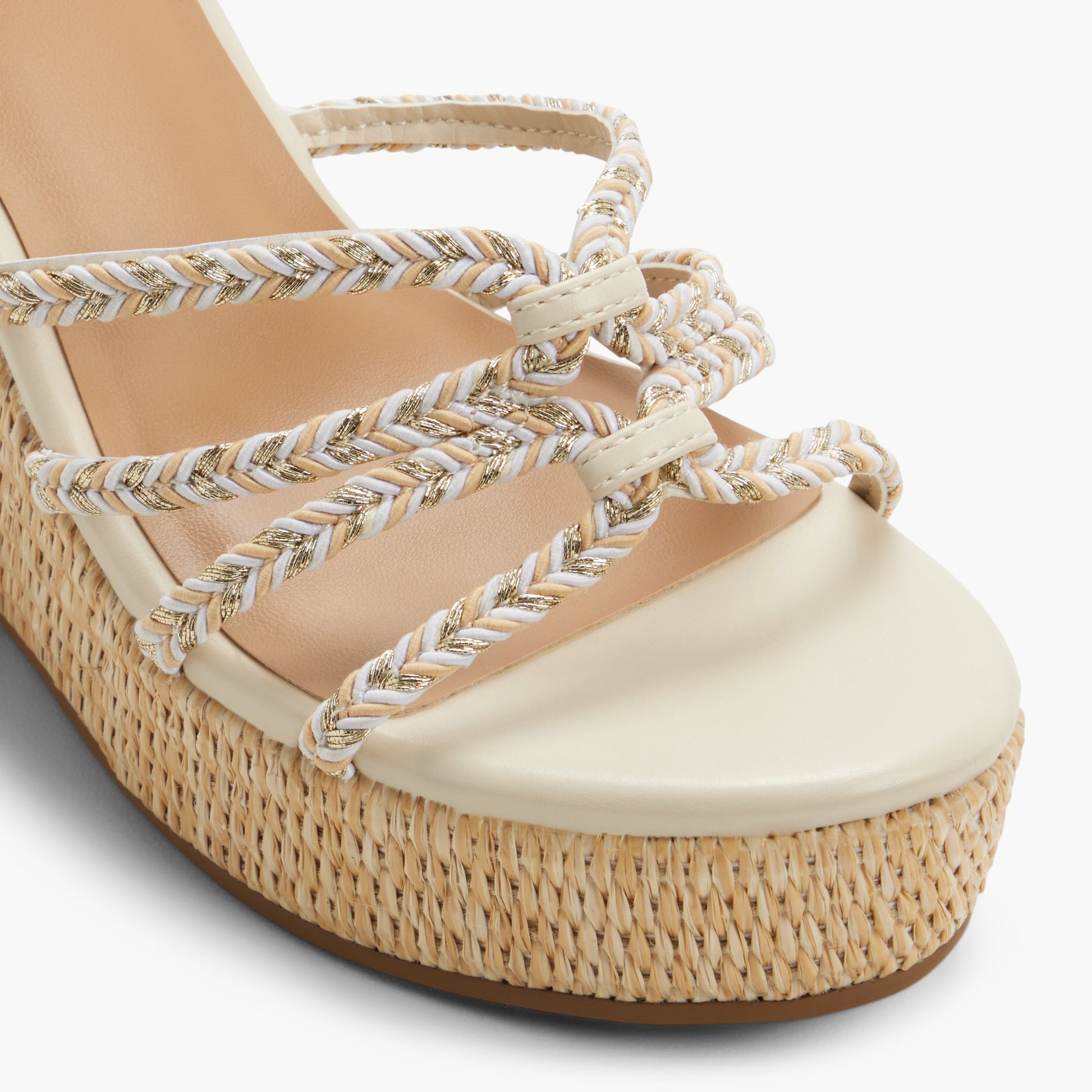 Close-up of the Other beige Kaylya Wedge Sandals