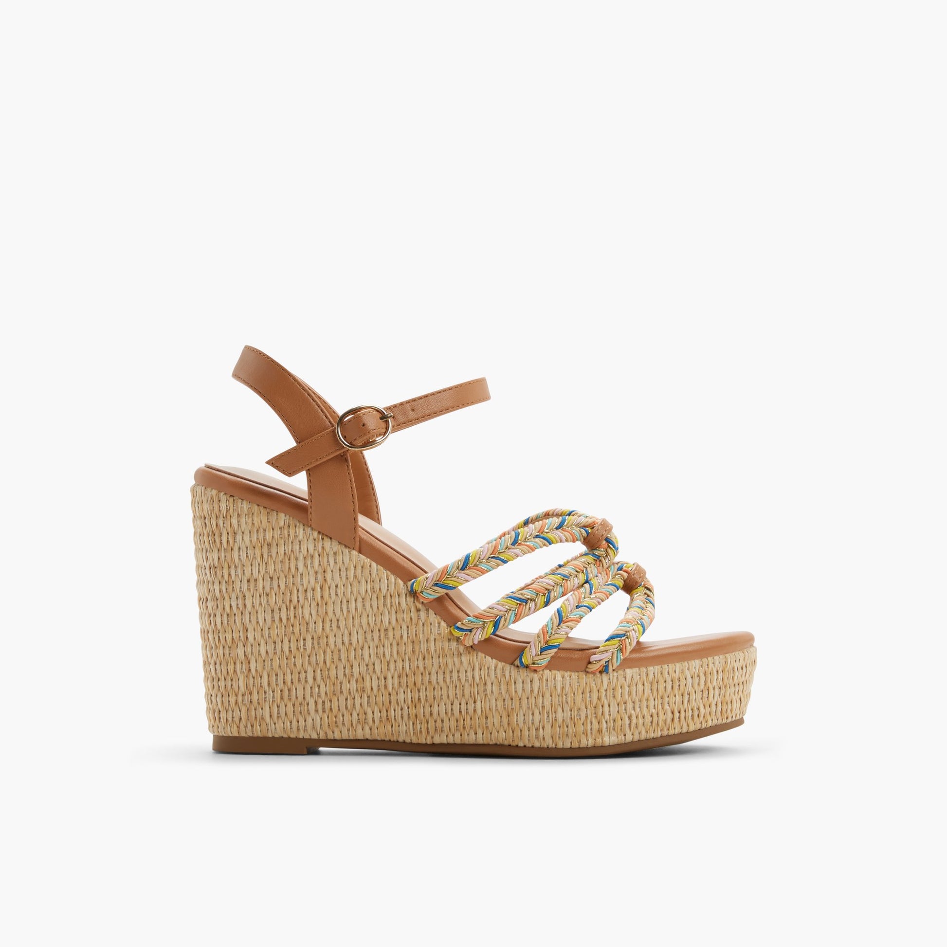 Main View of Brown multi Kaylya Wedge Sandals for Womens