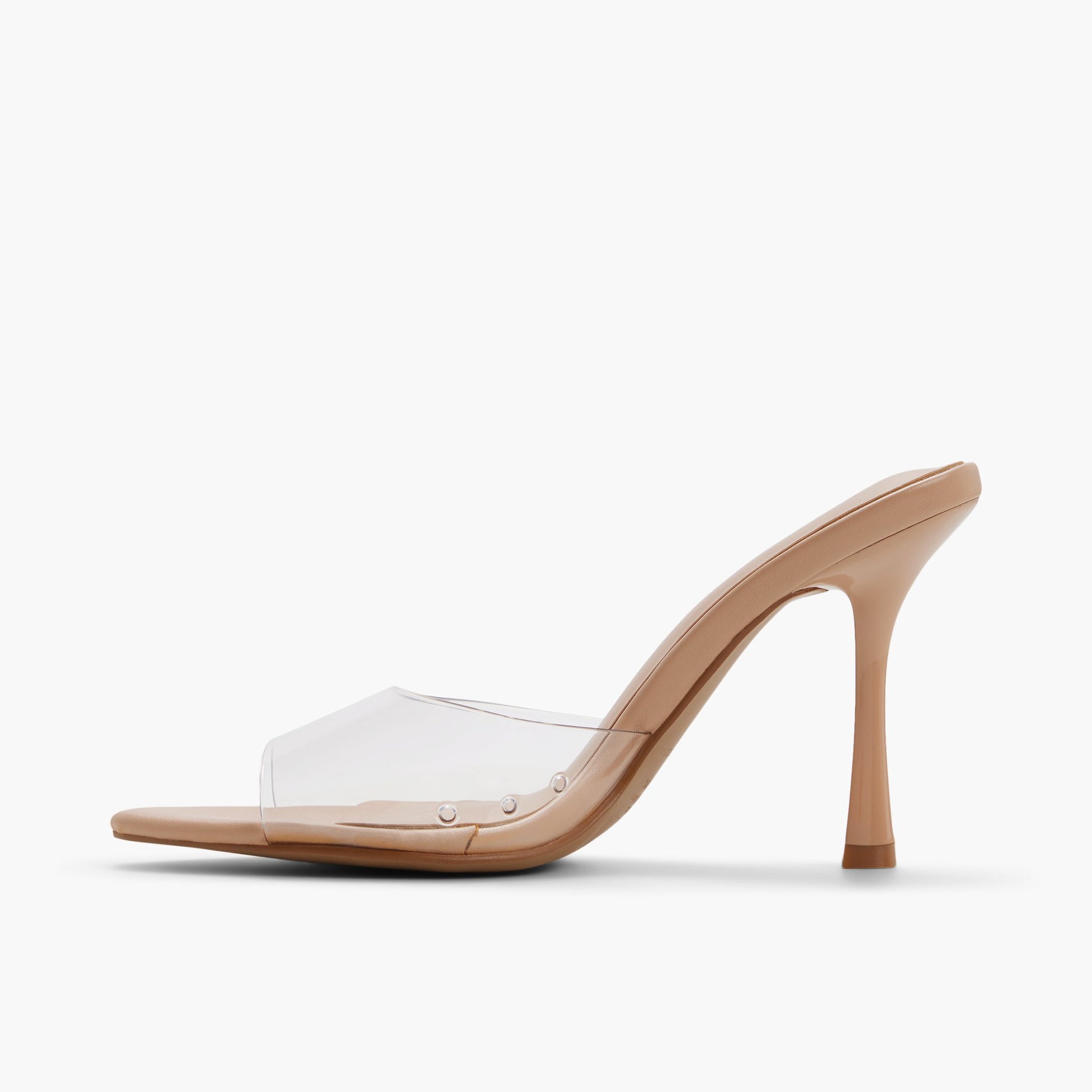 Side view of Other beige Audreey Heeled Mule Sandals