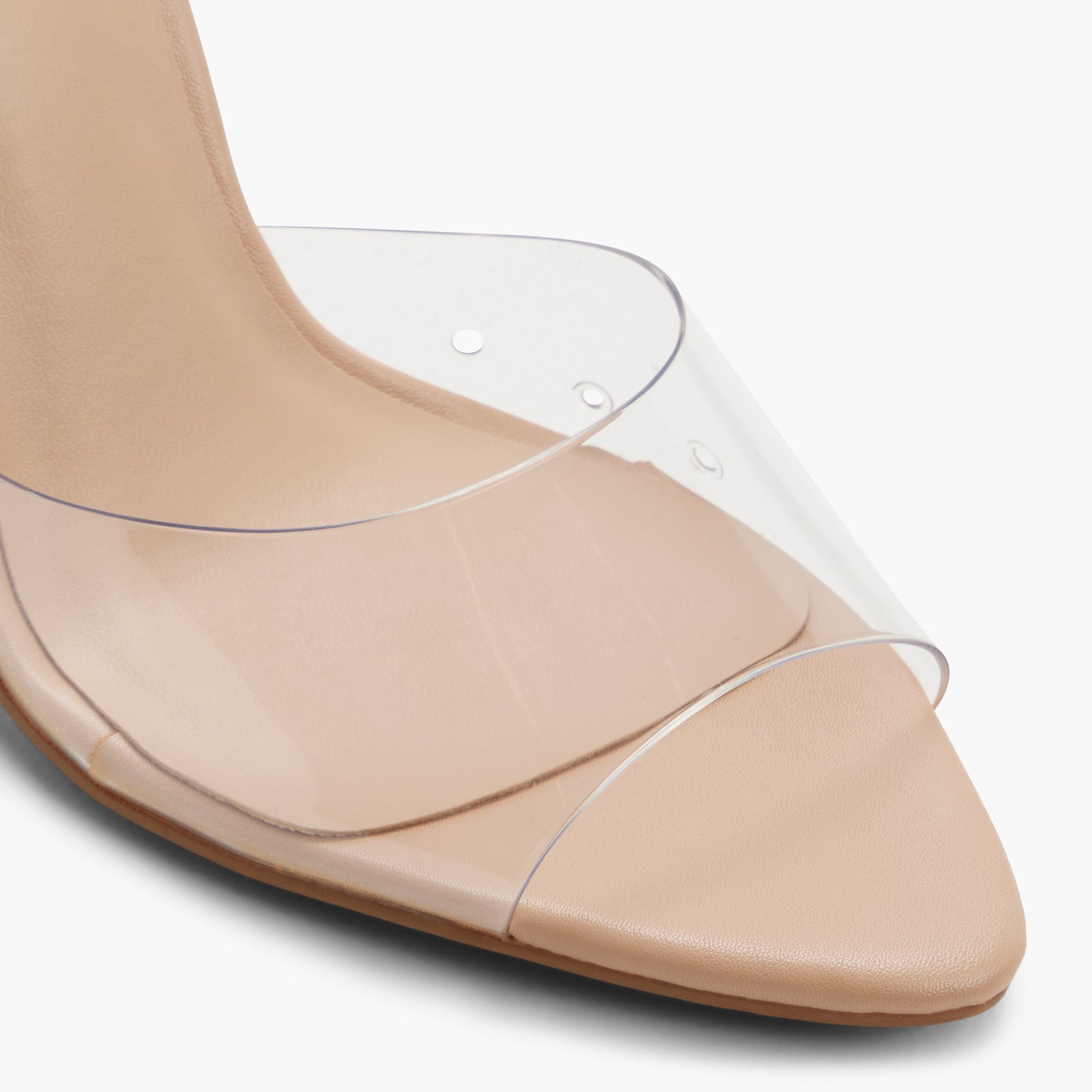 Close-up of the Other beige Audreey Heeled Mule Sandals