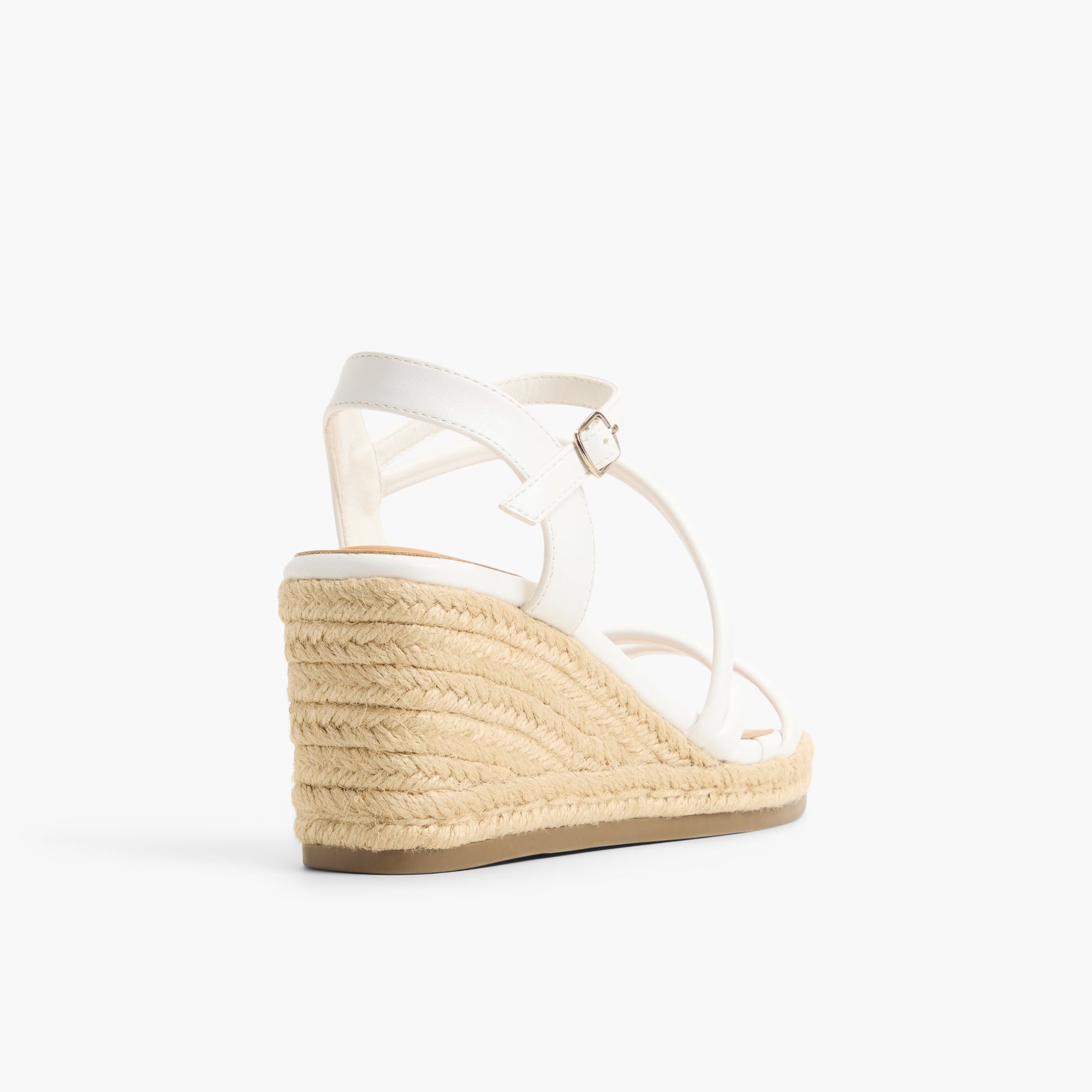 Three-quarter angle of White Alanah Wedge Sandals's back side