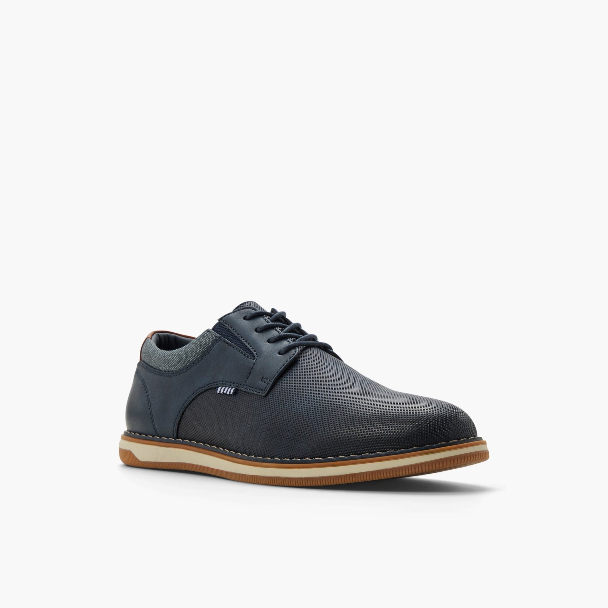 Three-quarter angle of Navy Bellis Derby Shoes's front side