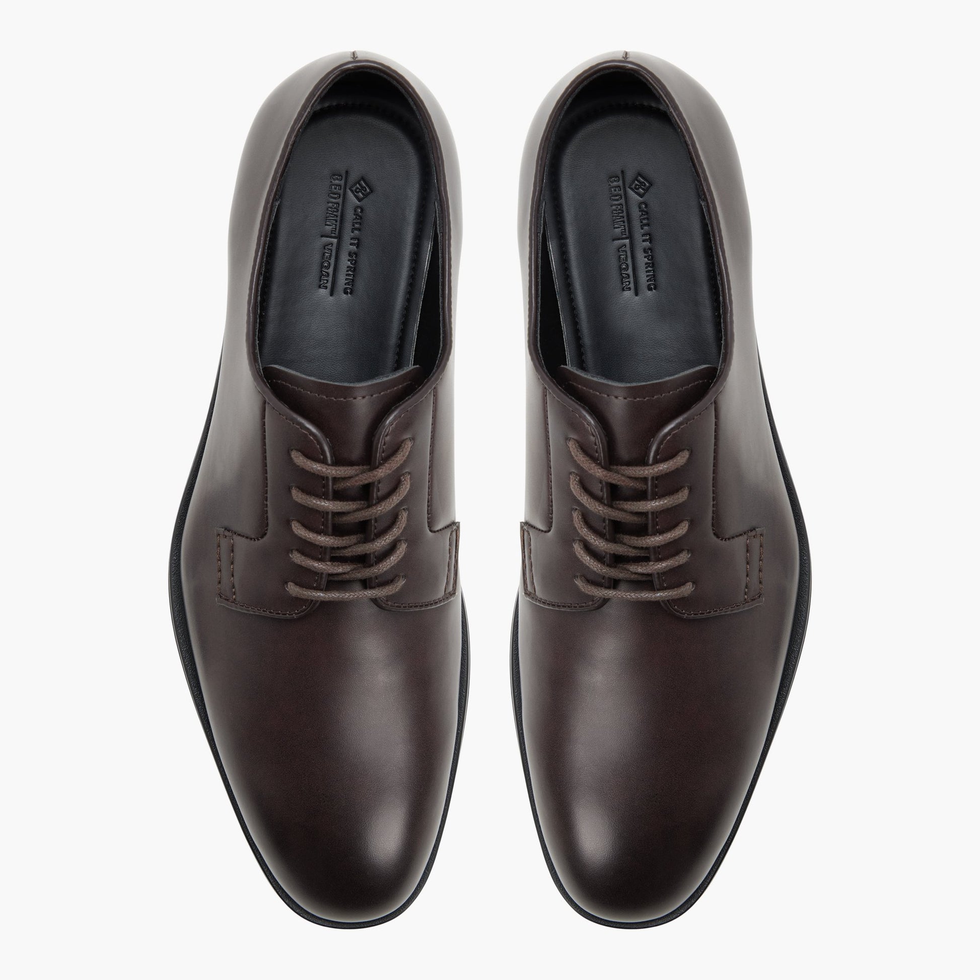 Top-down view of the Dark brown Whittier Derby Shoes