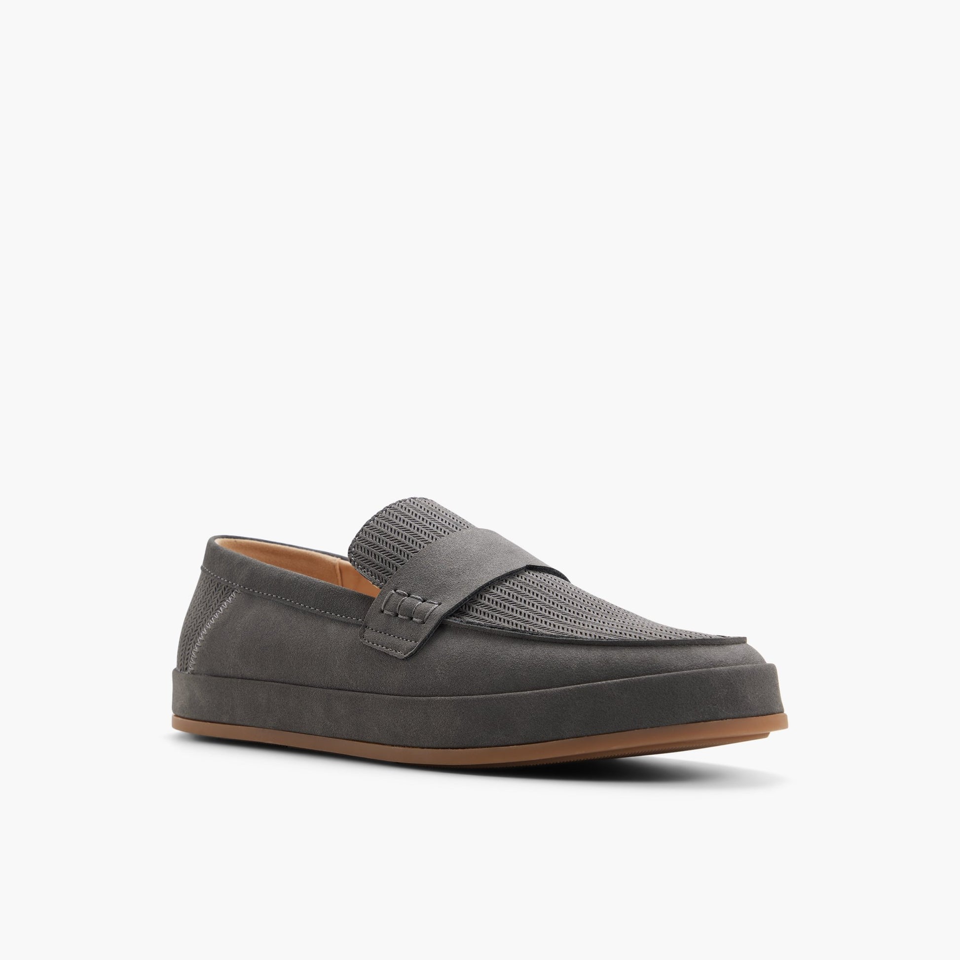 Three-quarter angle of Grey Arroyo Loafers's front side