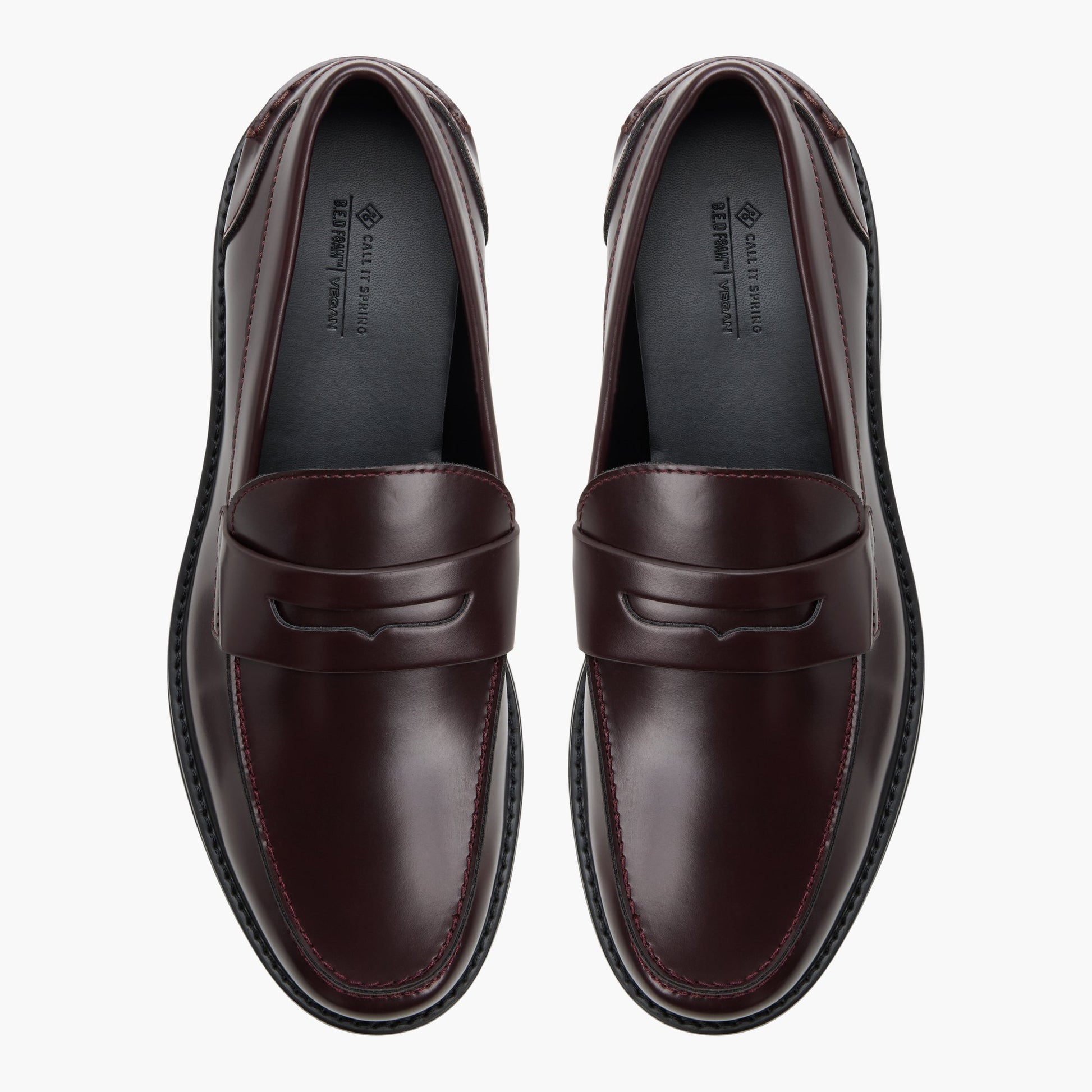 Top-down view of the Bordo Westlake Loafers