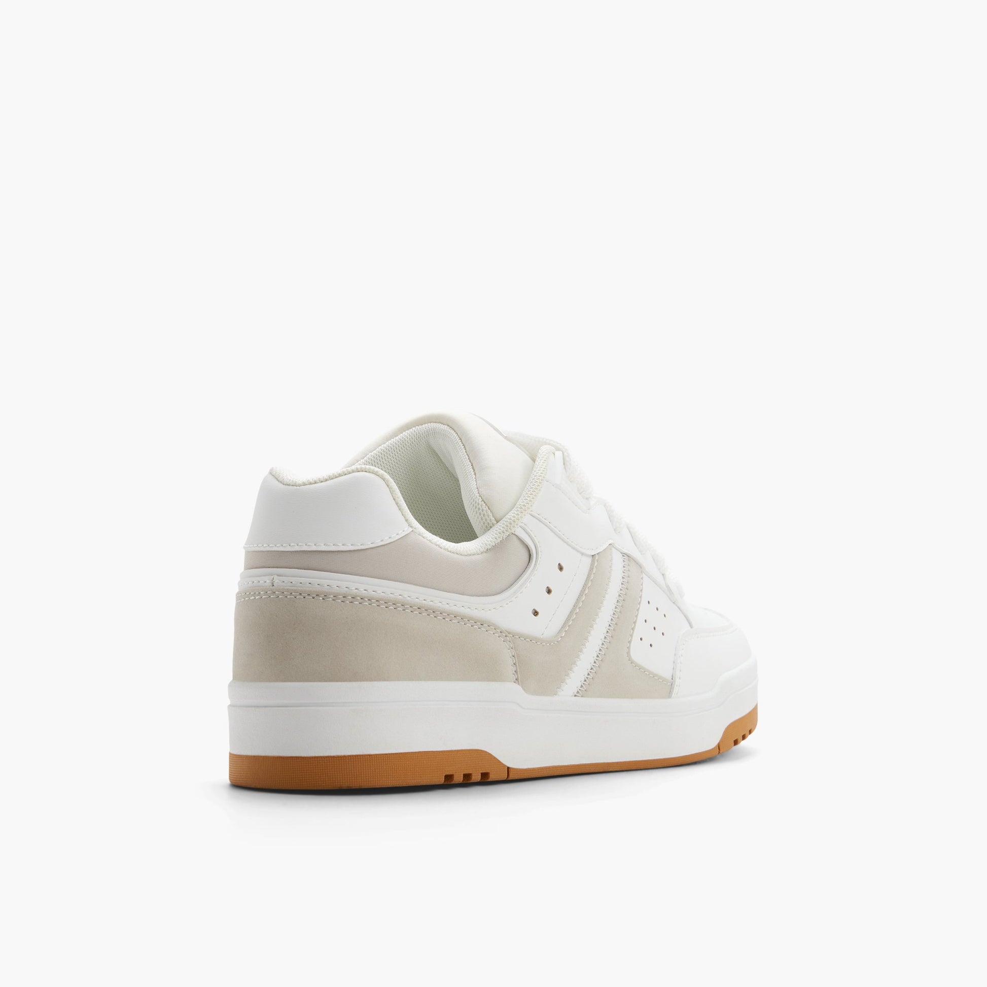 Three-quarter angle of White Sheffey Low-Top Sneakers's back side