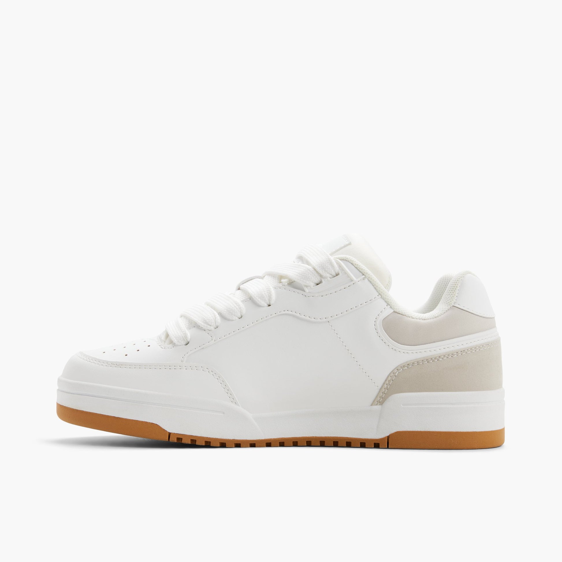 Side view of White Sheffey Low-Top Sneakers