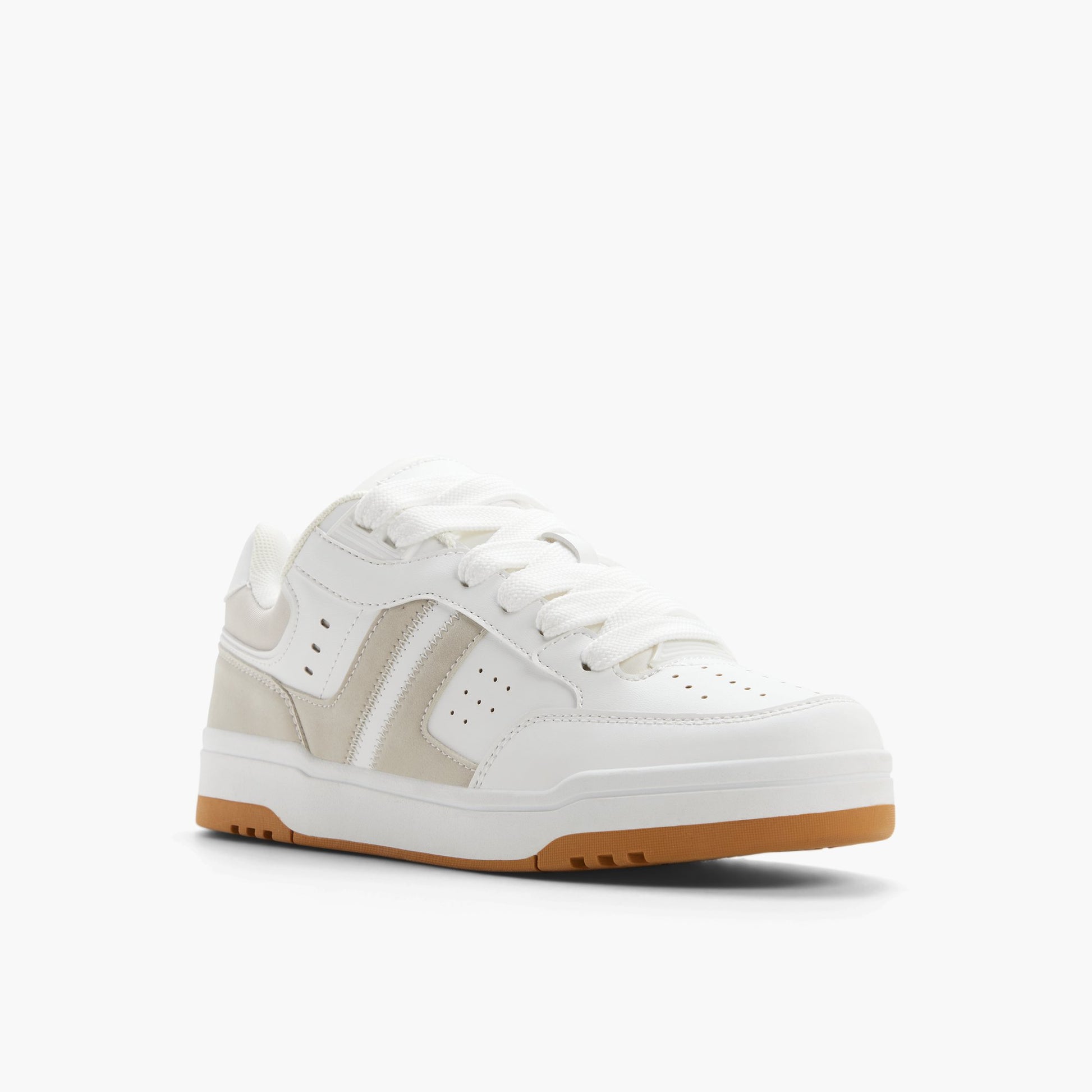 Three-quarter angle of White Sheffey Low-Top Sneakers's front side