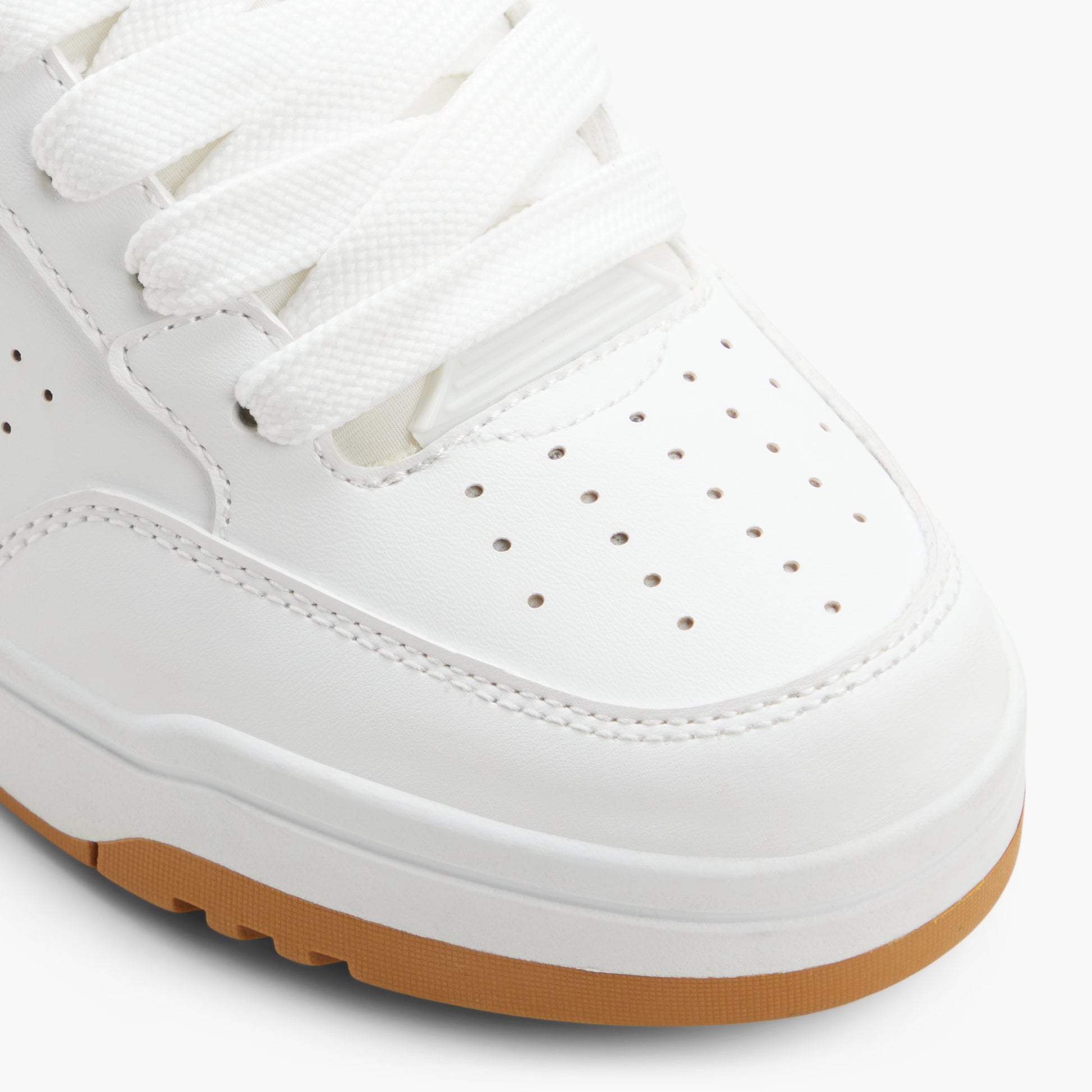 Close-up of the White Sheffey Low-Top Sneakers