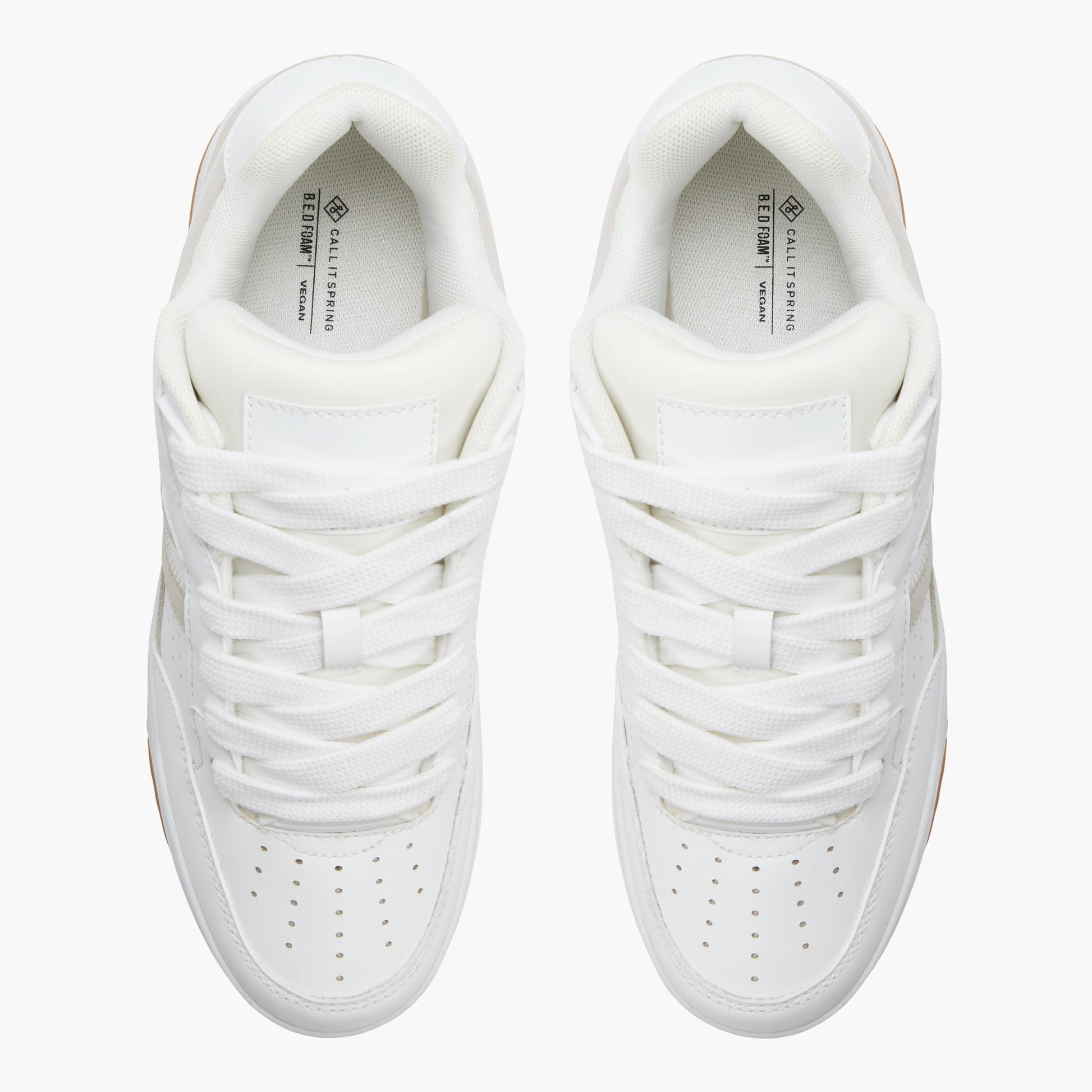 Top-down view of the White Sheffey Low-Top Sneakers