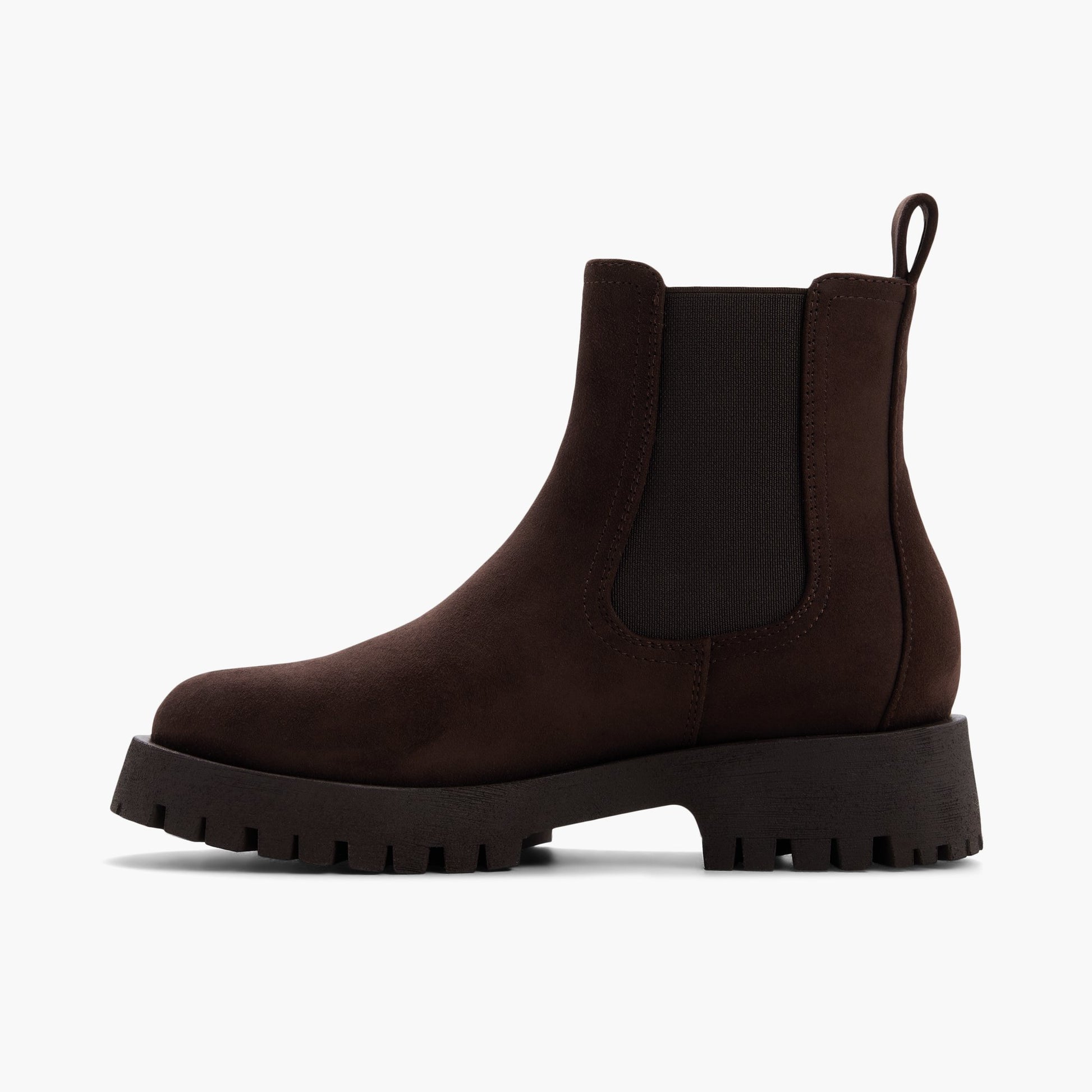 Test FR:Side view of Dark brown Claymore Bottes Chelsea