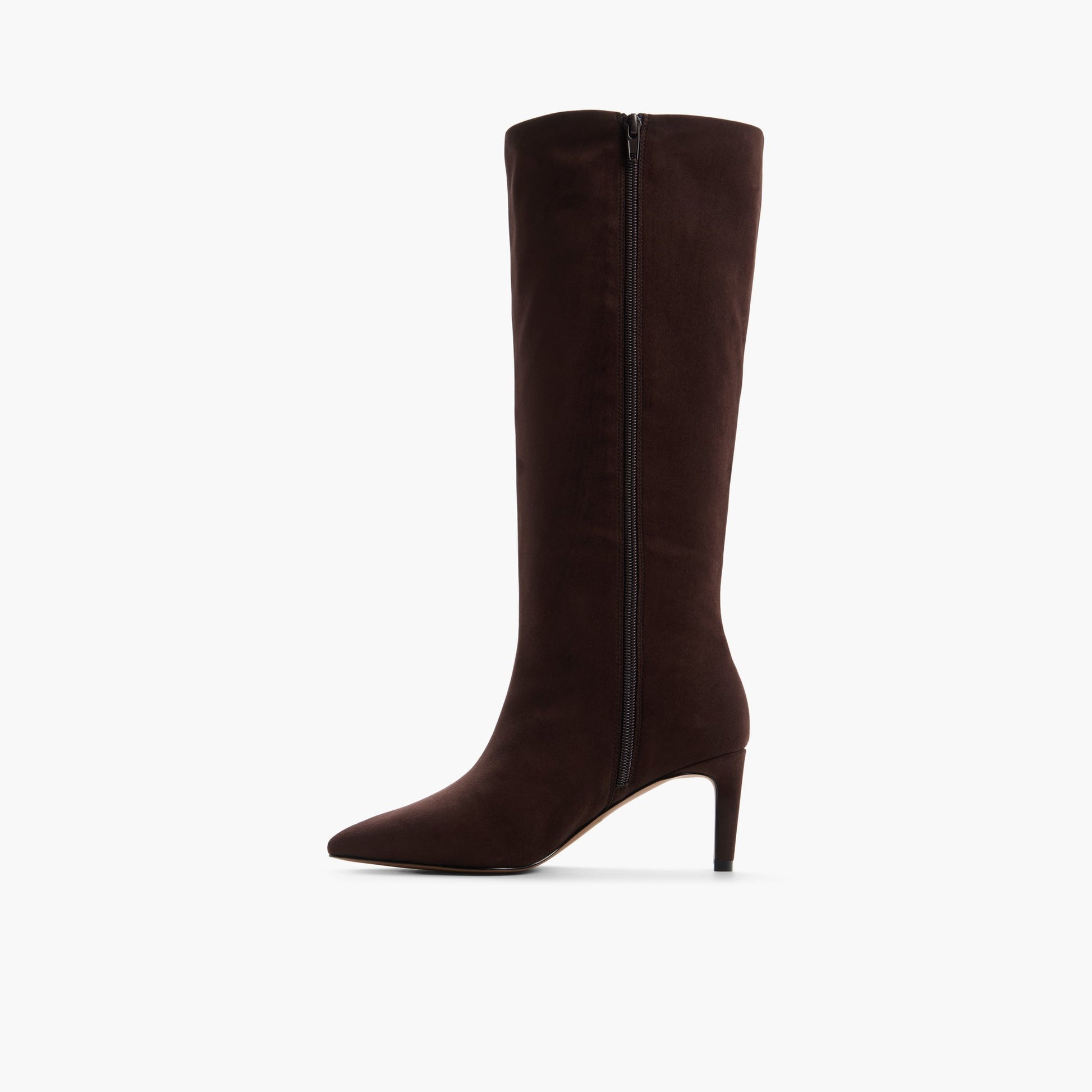 Side view of Dark brown Rhodde Knee-High Boots