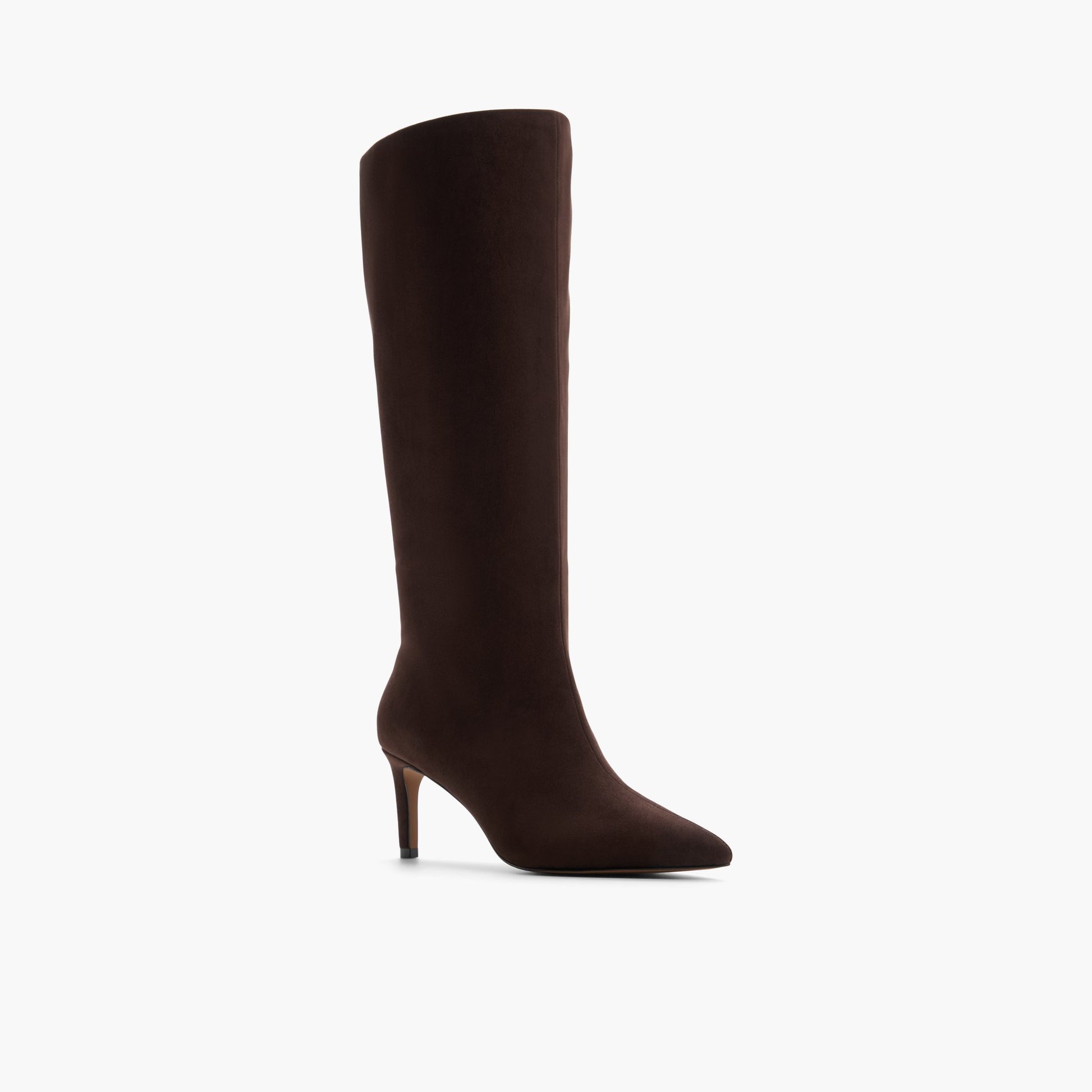 Three-quarter angle of Dark brown Rhodde Knee-High Boots's front side