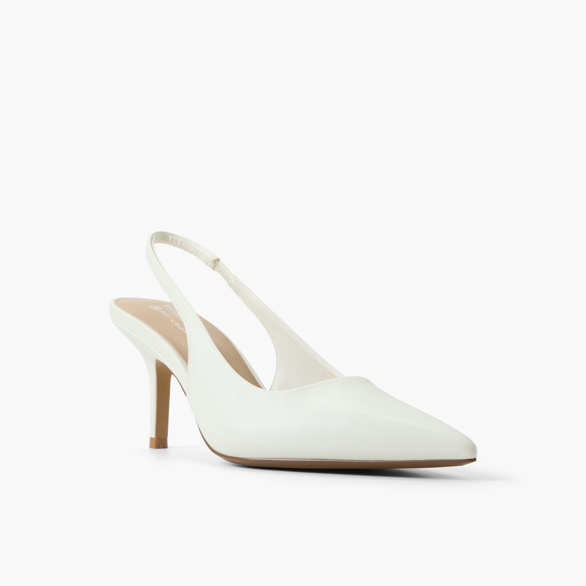 Test FR:Three-quarter angle of White Sollenne Talons chaton à bride arrière's front side