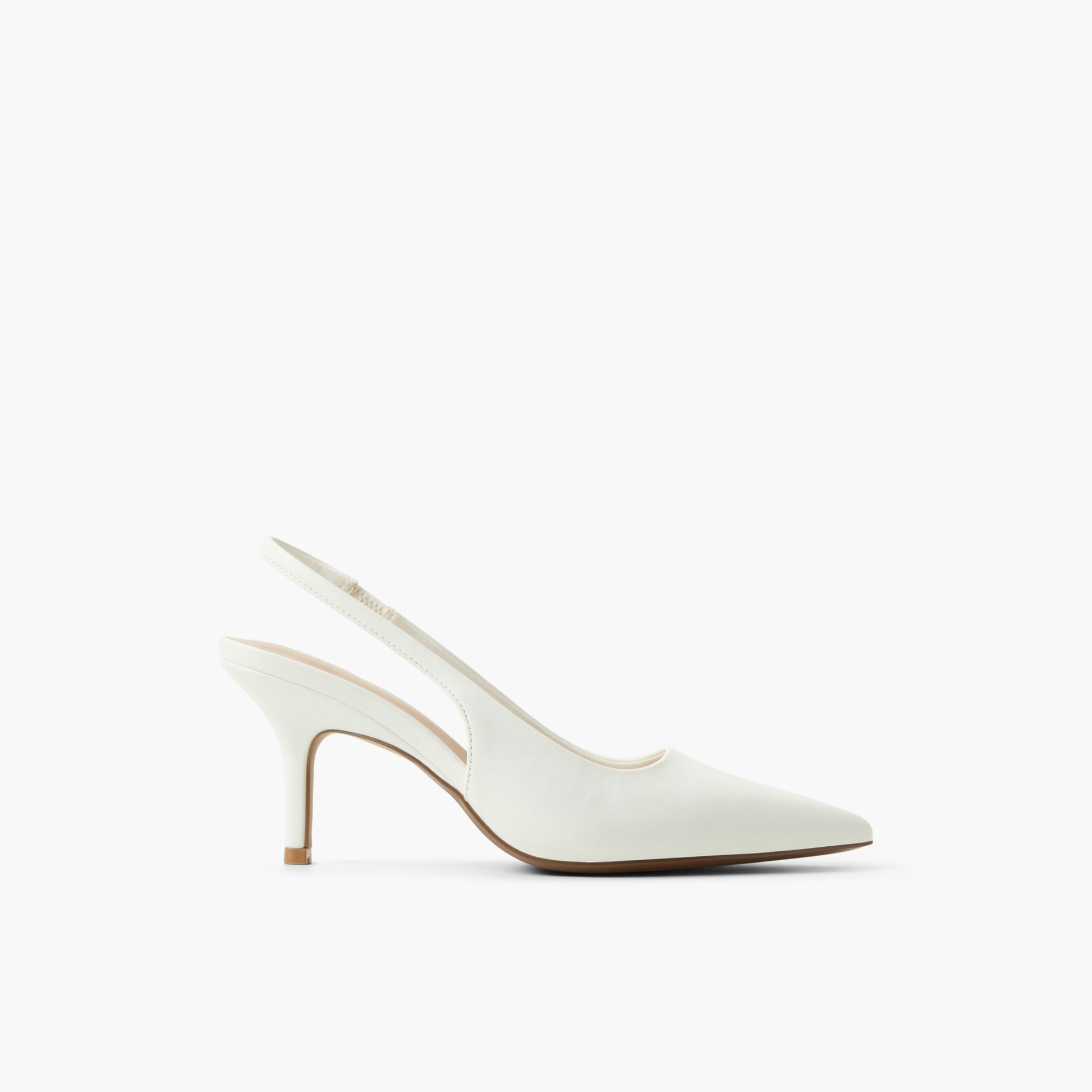 Test FR:Main View of White Sollenne Talons chaton à bride arrière for Femmes