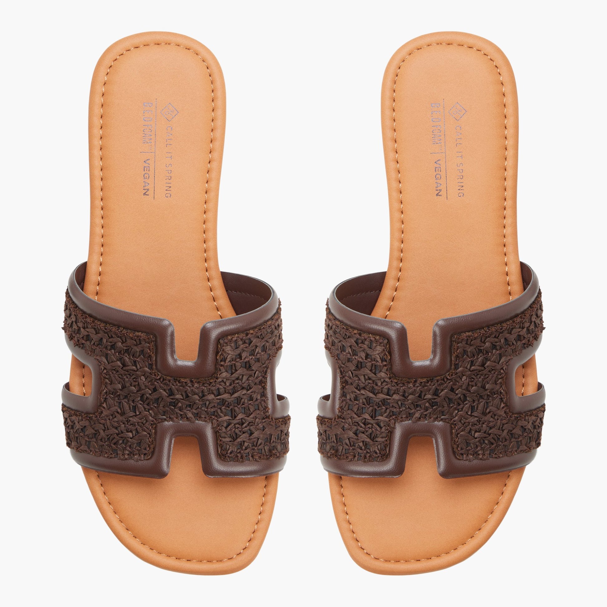 Top-down view of the Dark brown Kamiko Slides