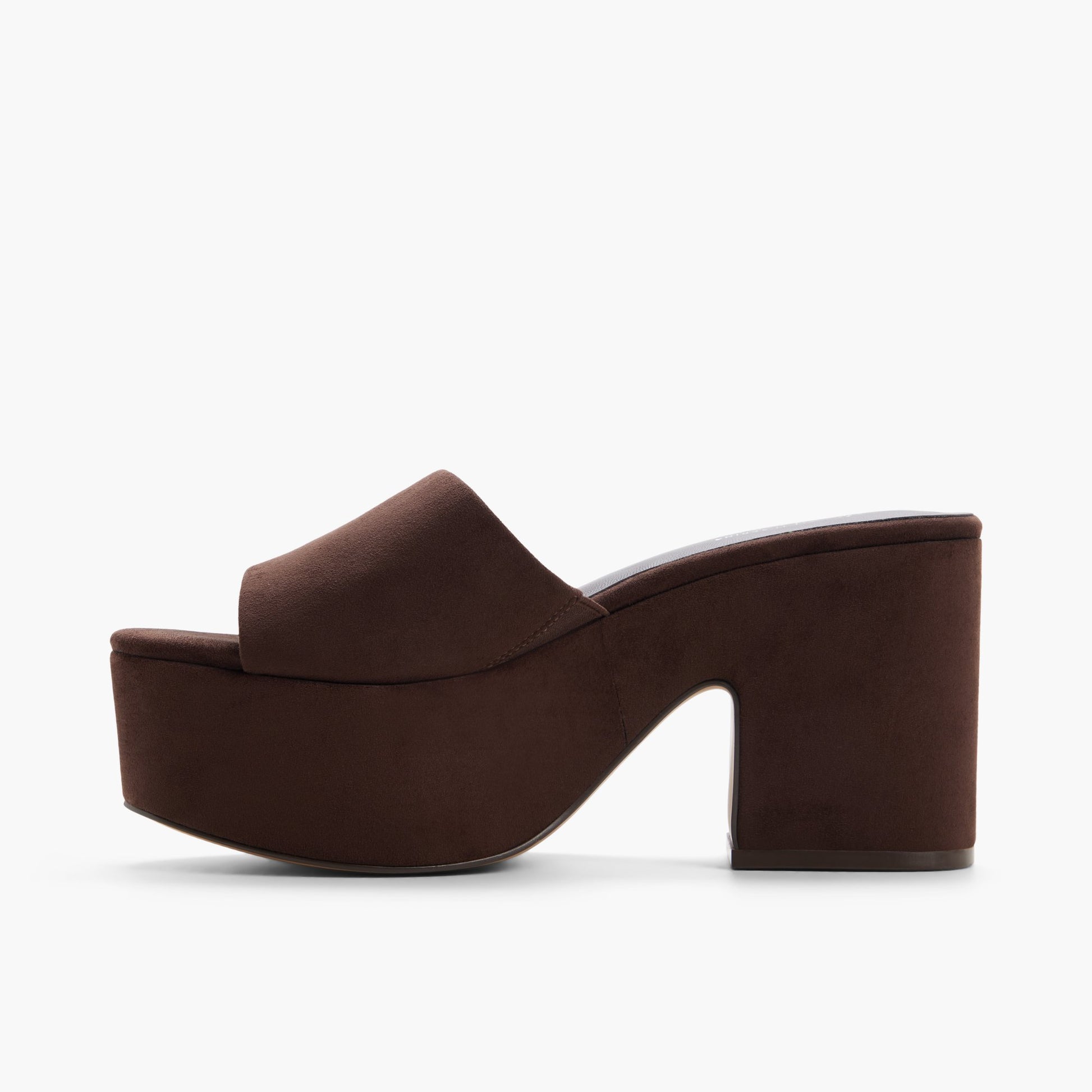 Test FR:Side view of Brun foncé Valerriaa Mules à plateforme