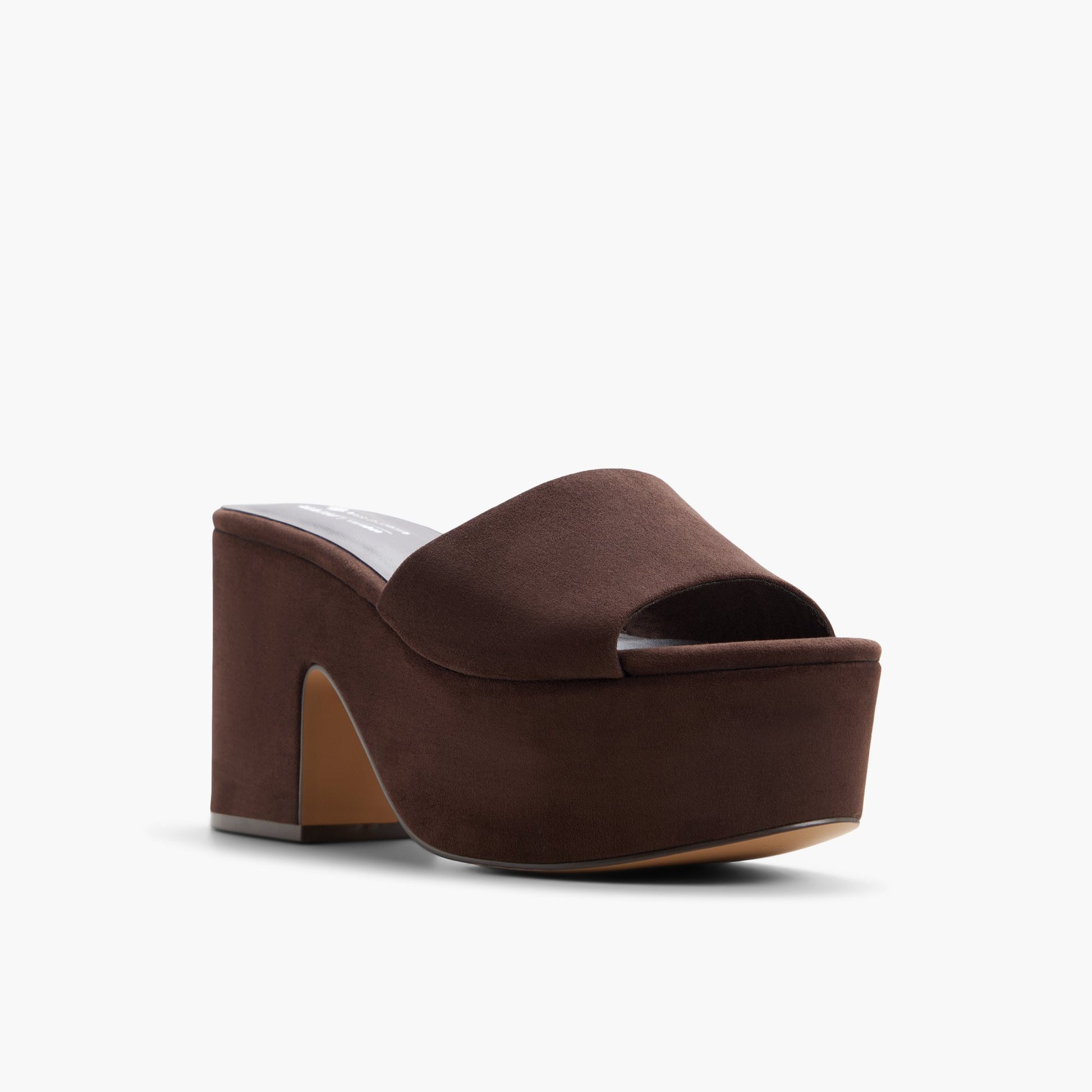 Test FR:Three-quarter angle of Brun foncé Valerriaa Mules à plateforme's front side