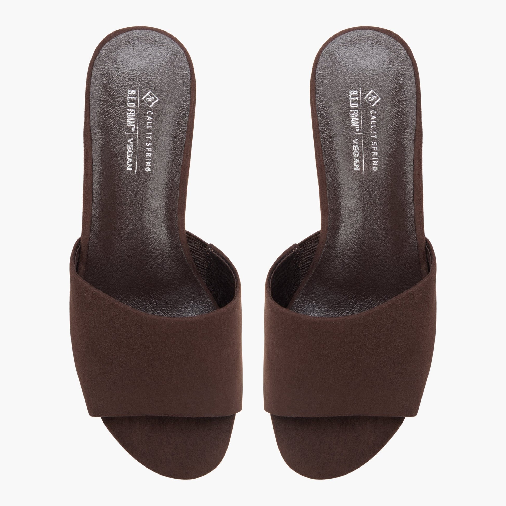 Test FR:Top-down view of the Brun foncé Valerriaa Mules à plateforme