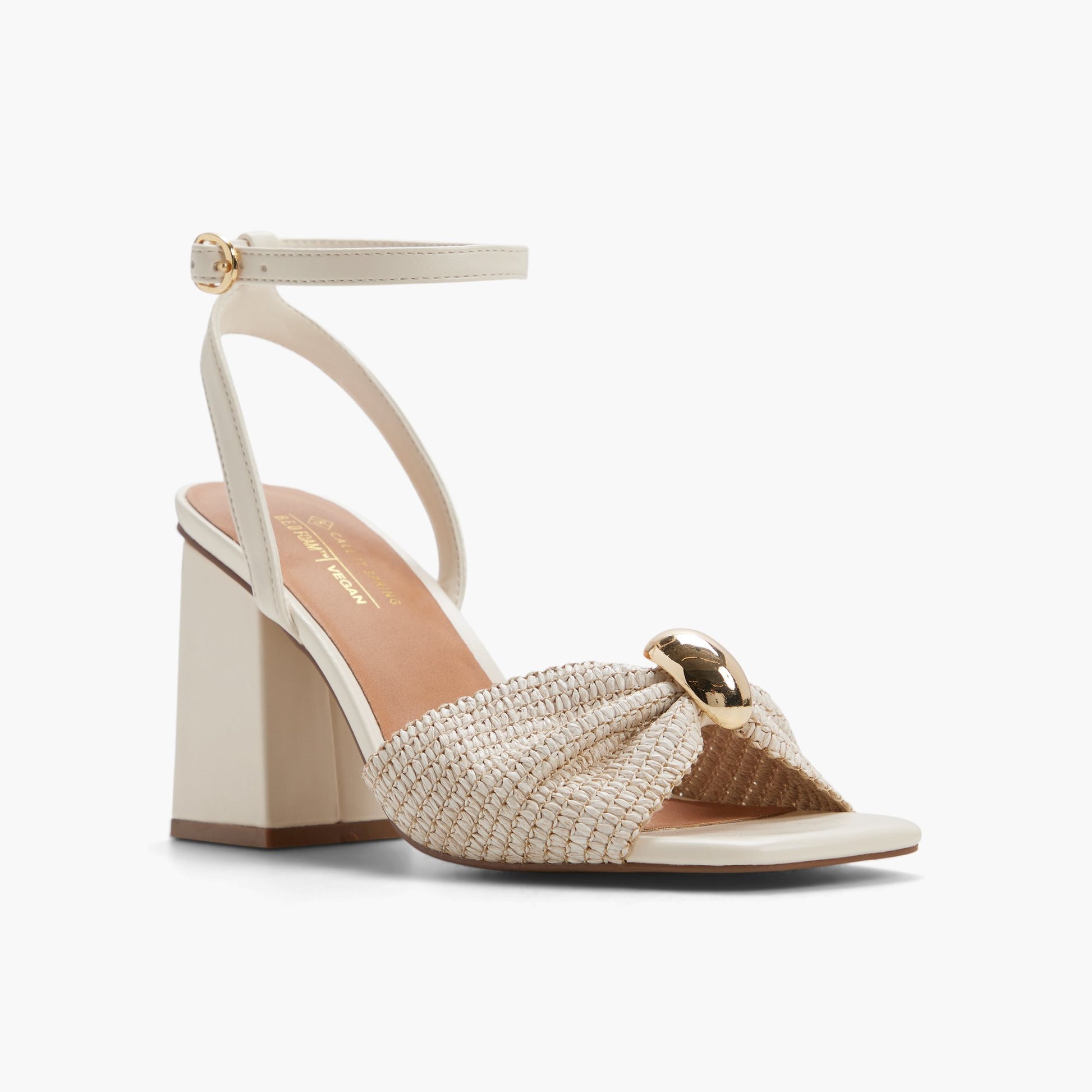 Three-quarter angle of Ice Hanahh Block Heeled Sandals's front side