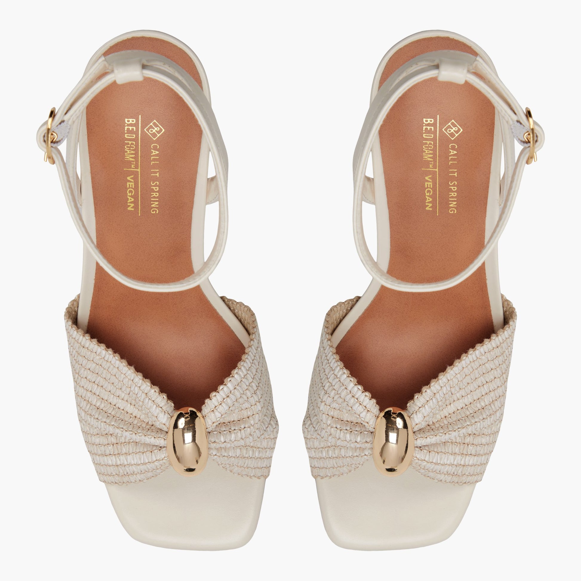 Top-down view of the Ice Hanahh Block Heeled Sandals