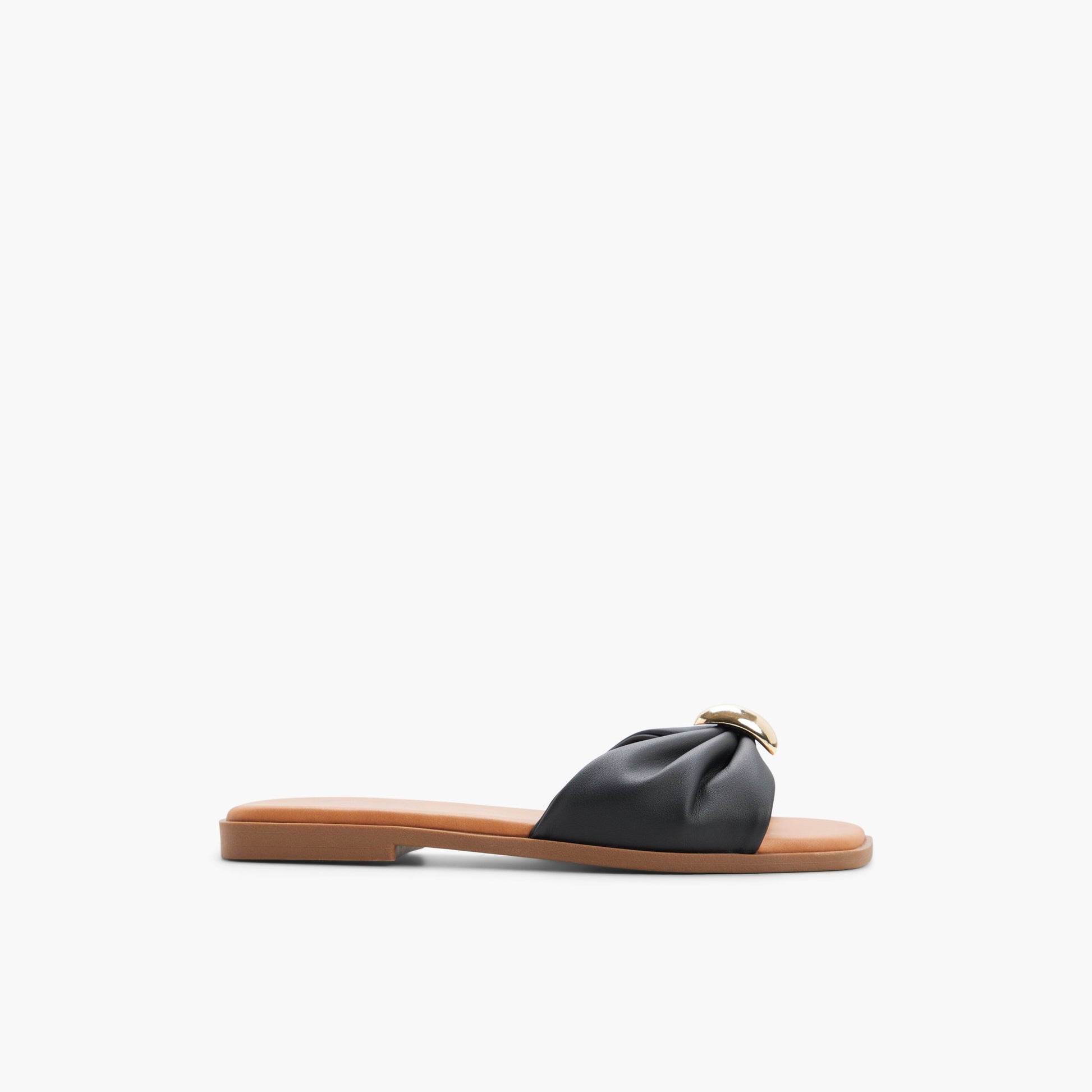 Main View of Black Cammiee Slides for Womens