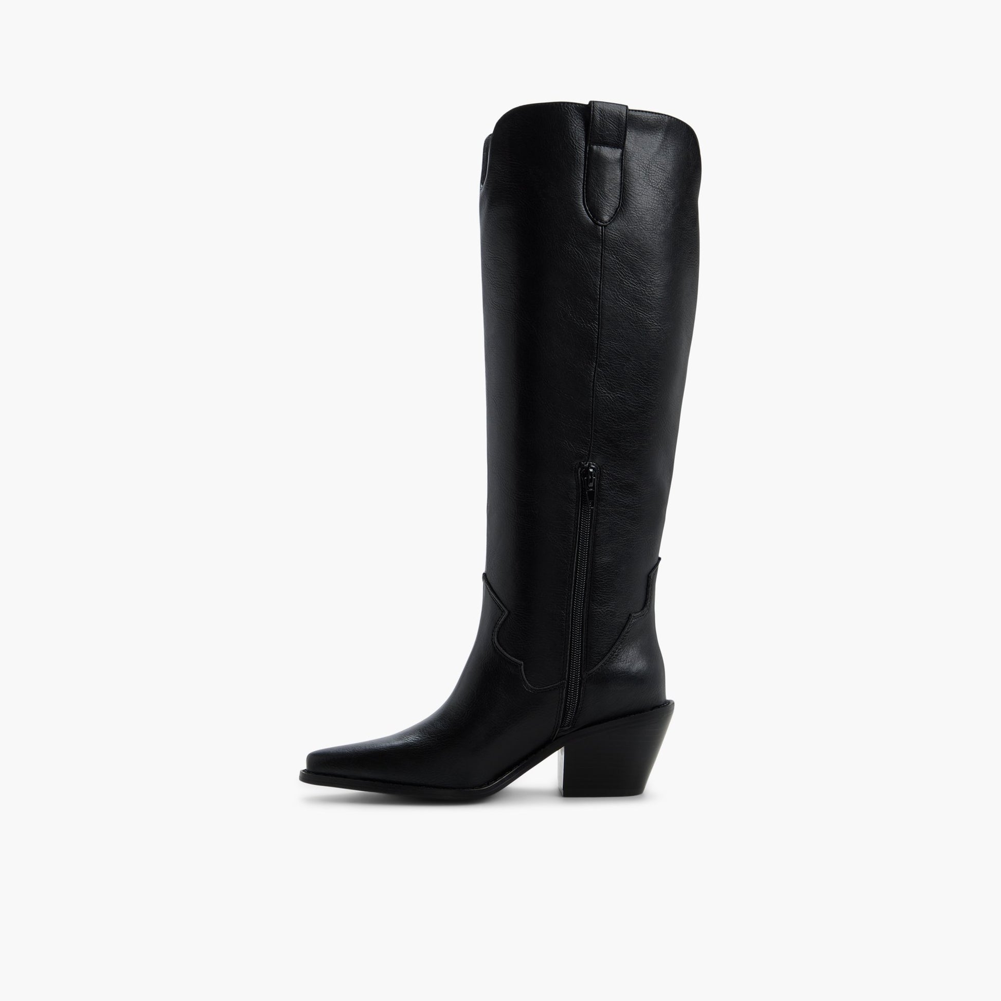 Vue latérale de Noir Dixilou Bottes western hautes