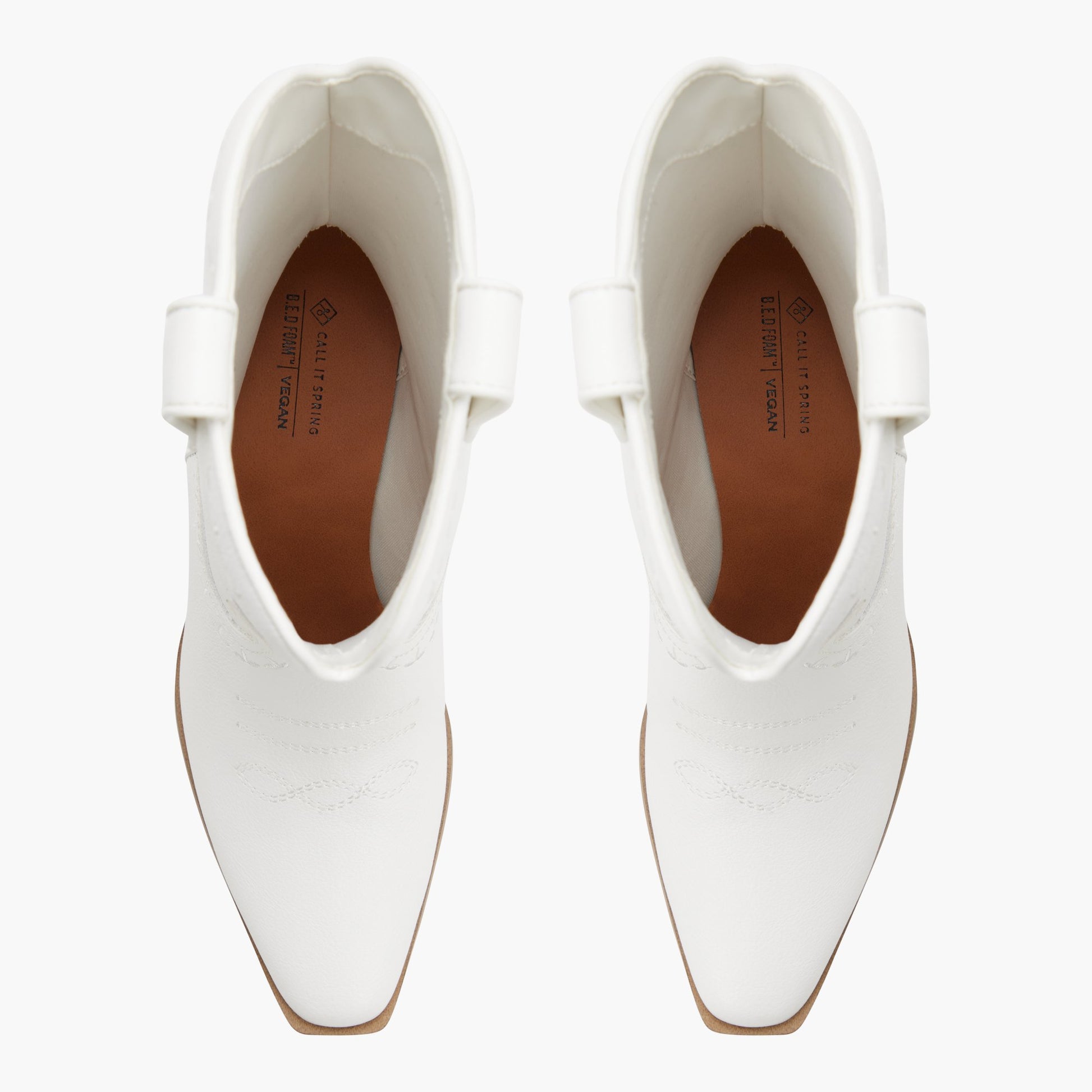 Vue de dessus de la Blanc Emmiemay Bottillons style western