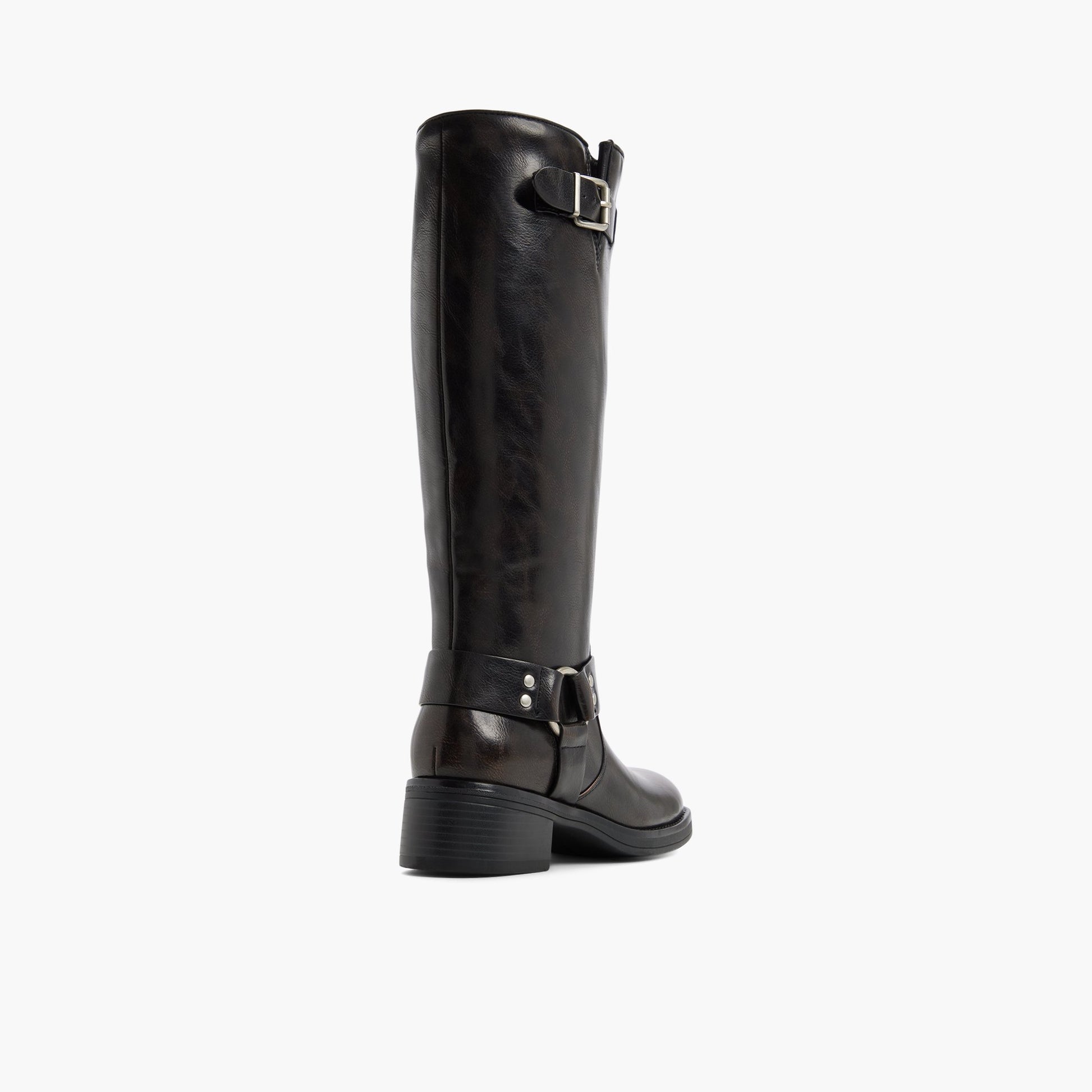 Three-quarter angle of Dark brown Ryker Knee High Boots's back side