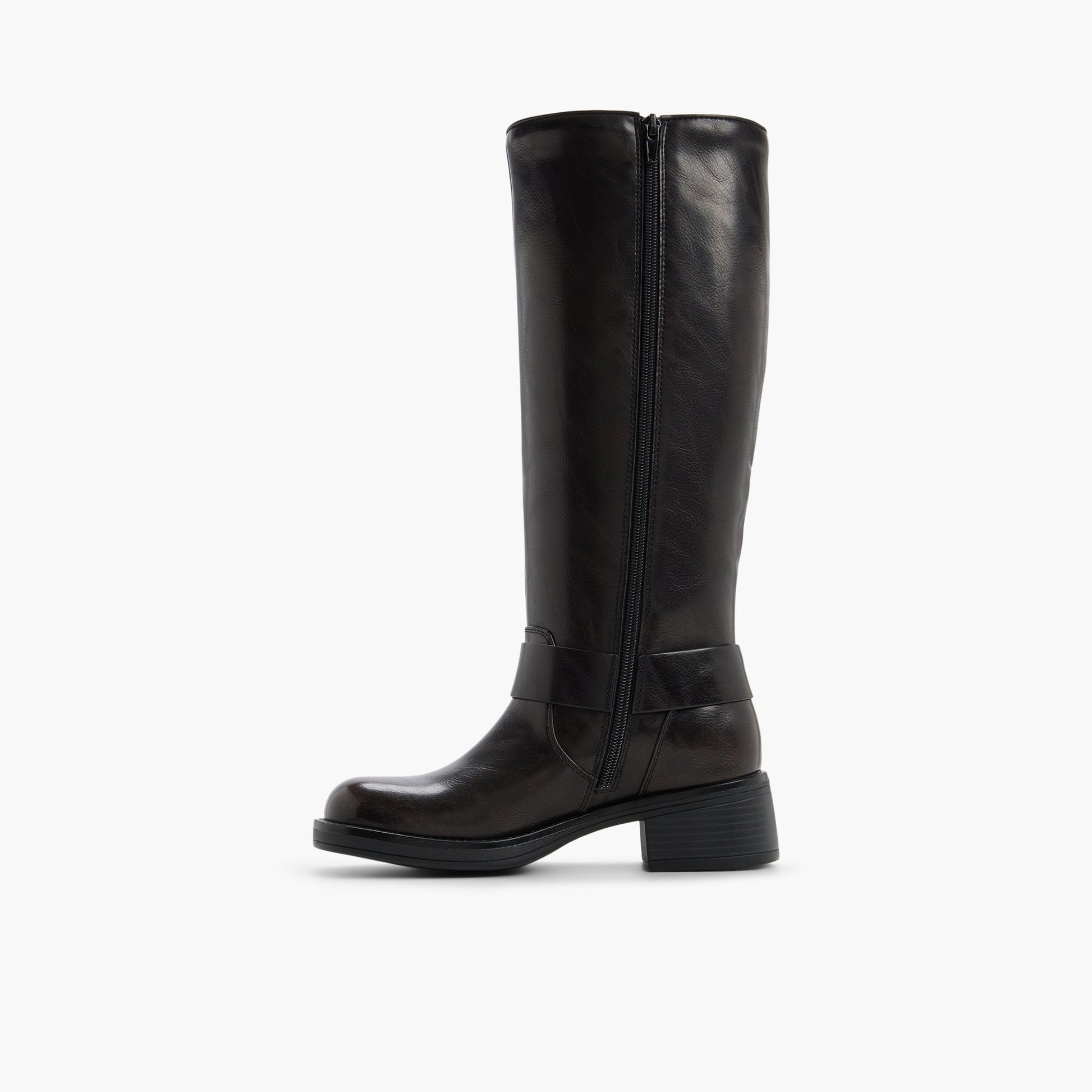 Side view of Dark brown Ryker Knee High Boots