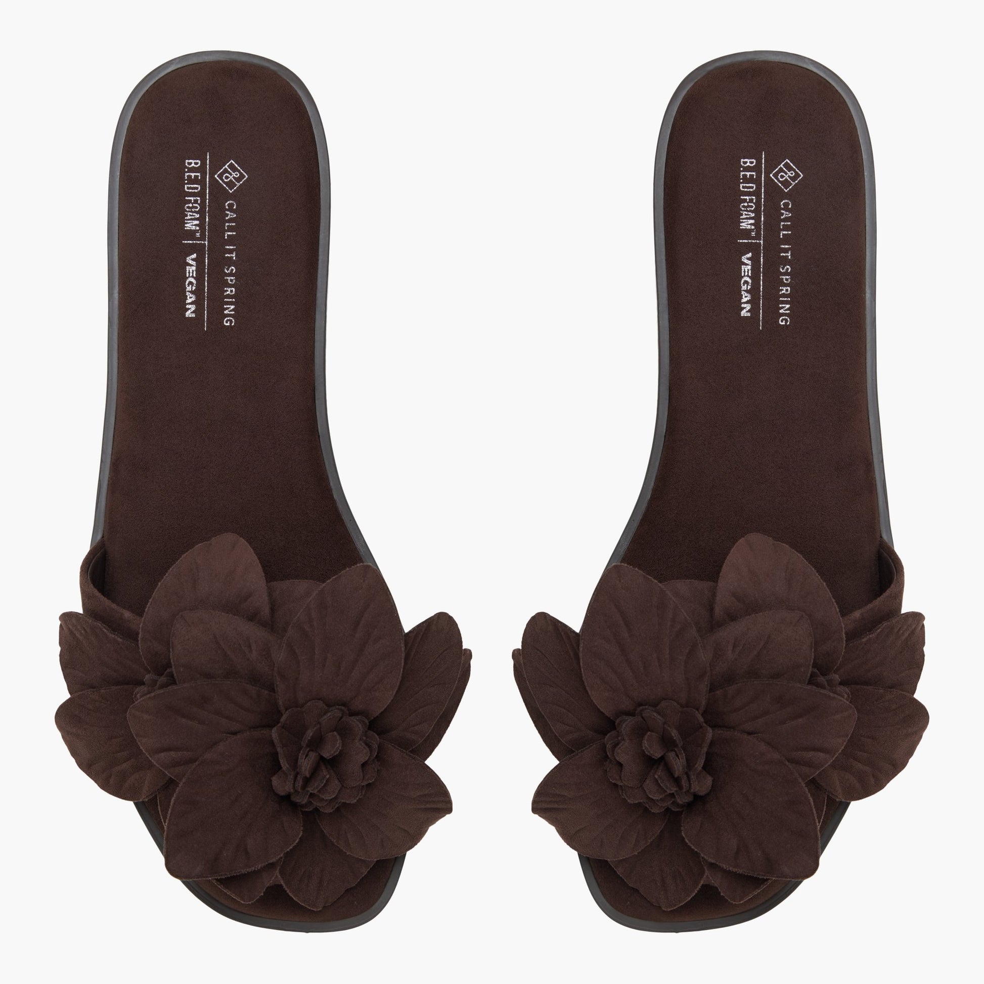Test FR:Top-down view of the Brun foncé Liliaa Claquettes