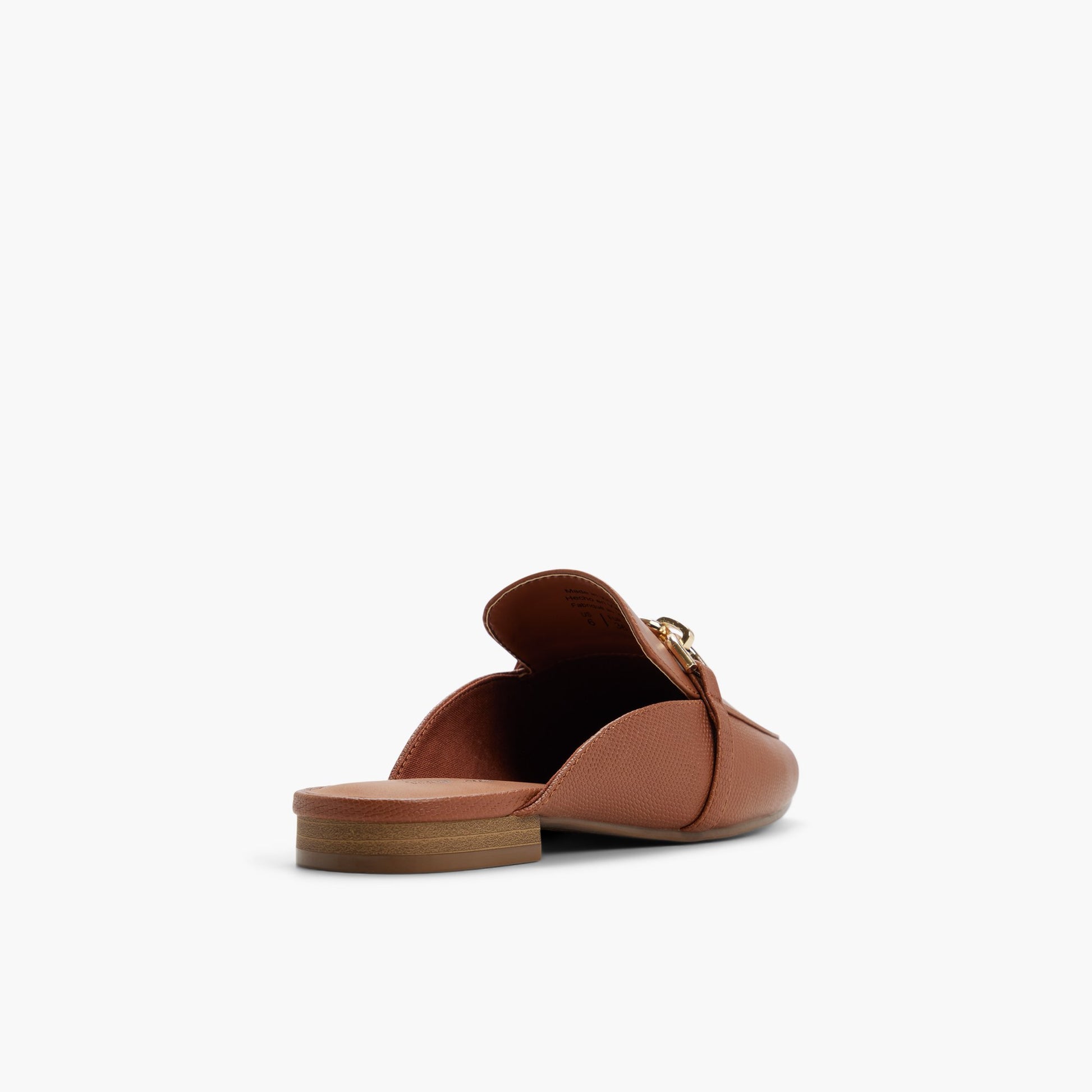 Angle de trois quarts de l'arrière de Cognac Lyza Mules façon flâneurs
