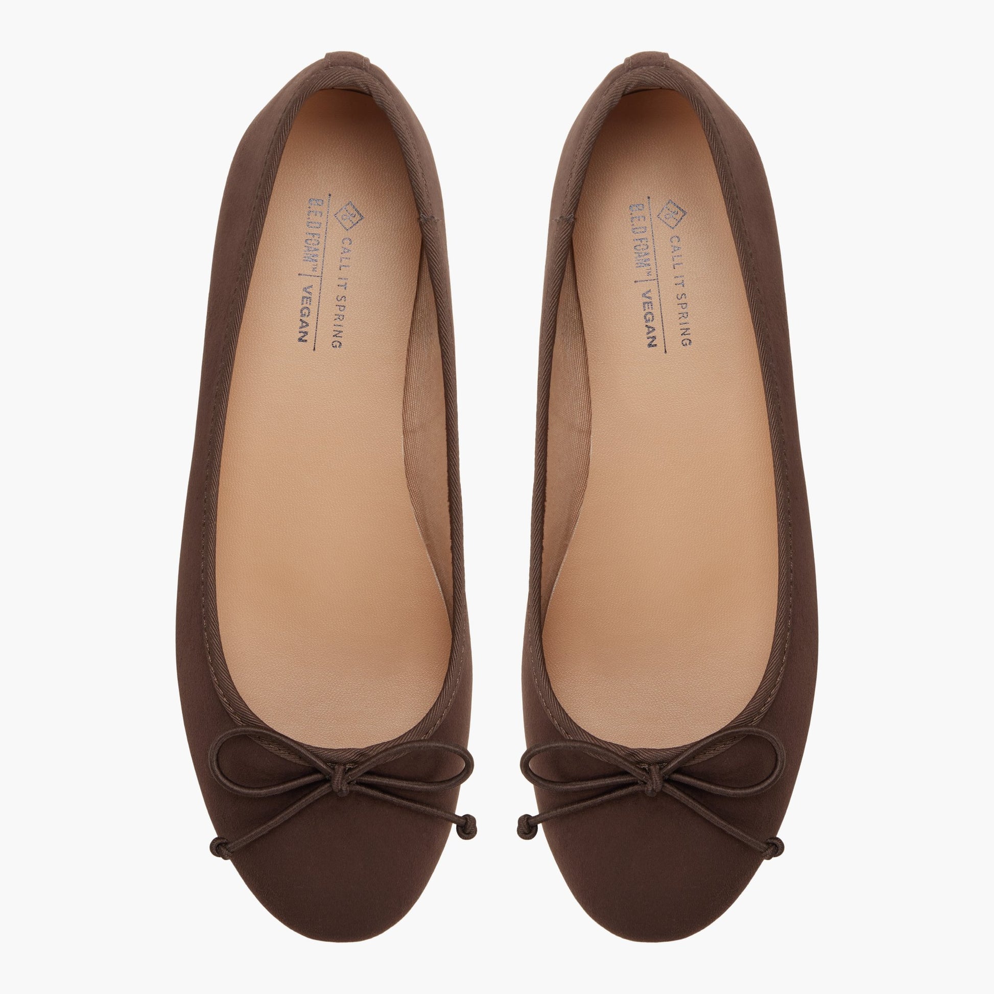 Top-down view of the Dark brown Hunny Ballerinas