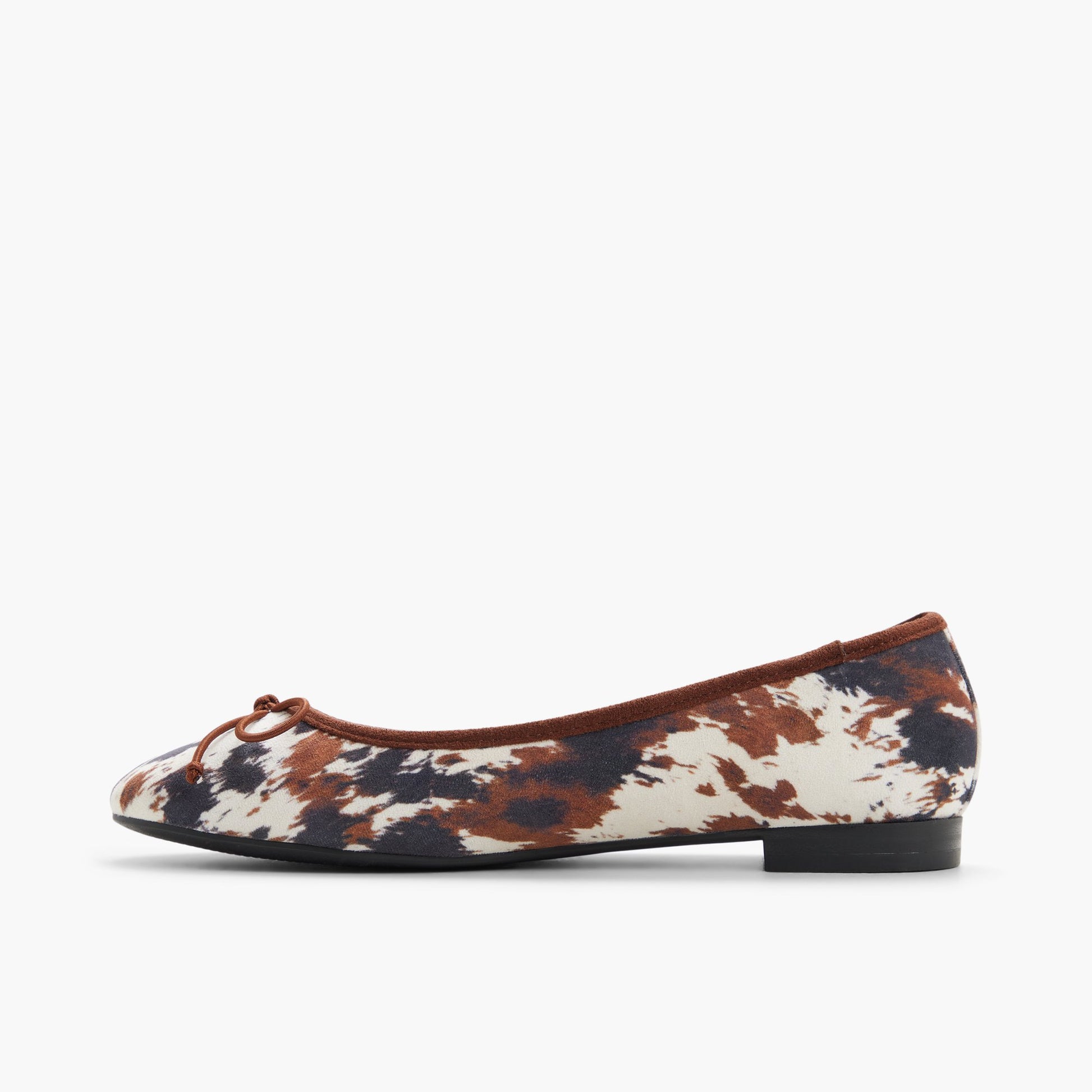 Side view of Brown multi Hunny Ballerinas