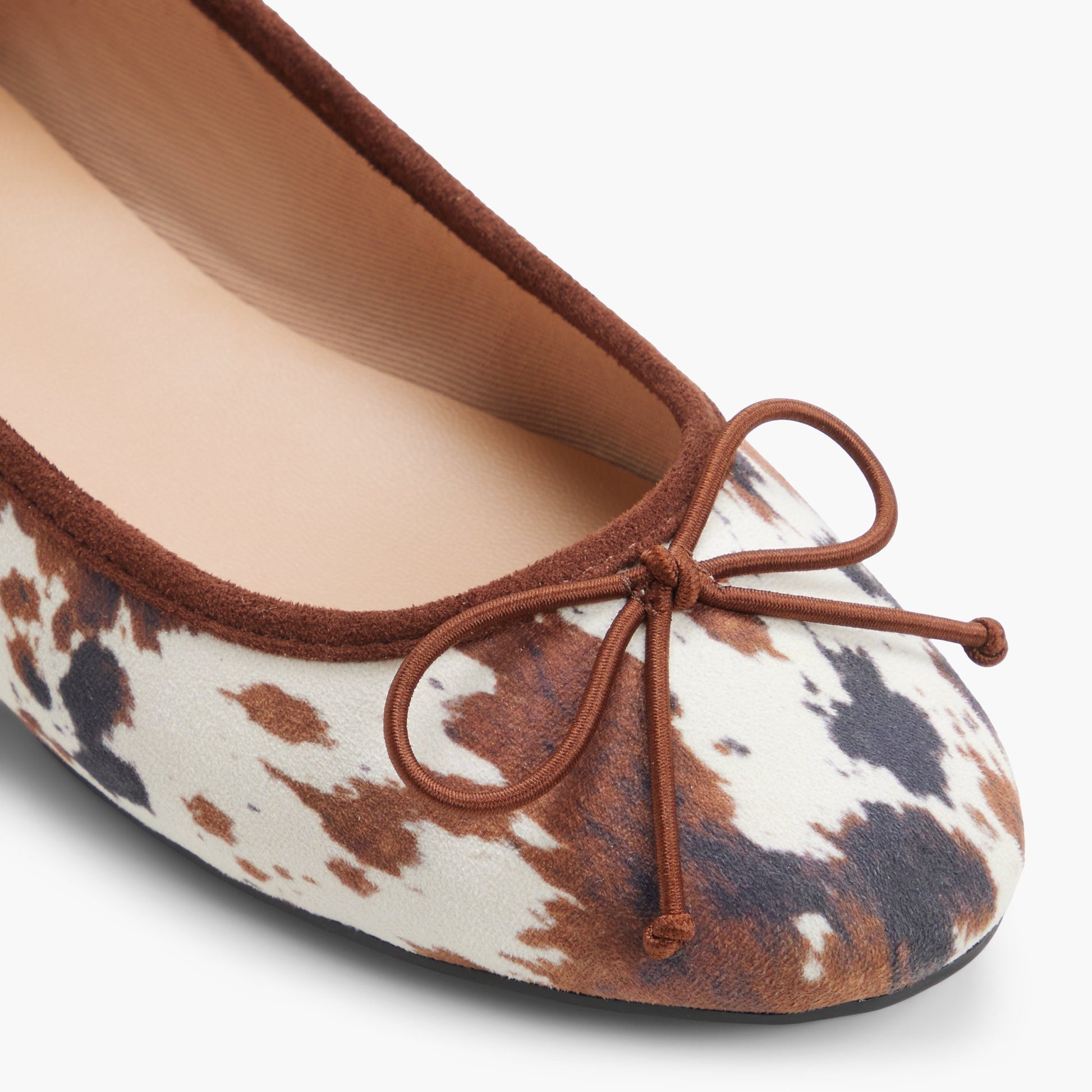 Close-up of the Brown multi Hunny Ballerinas