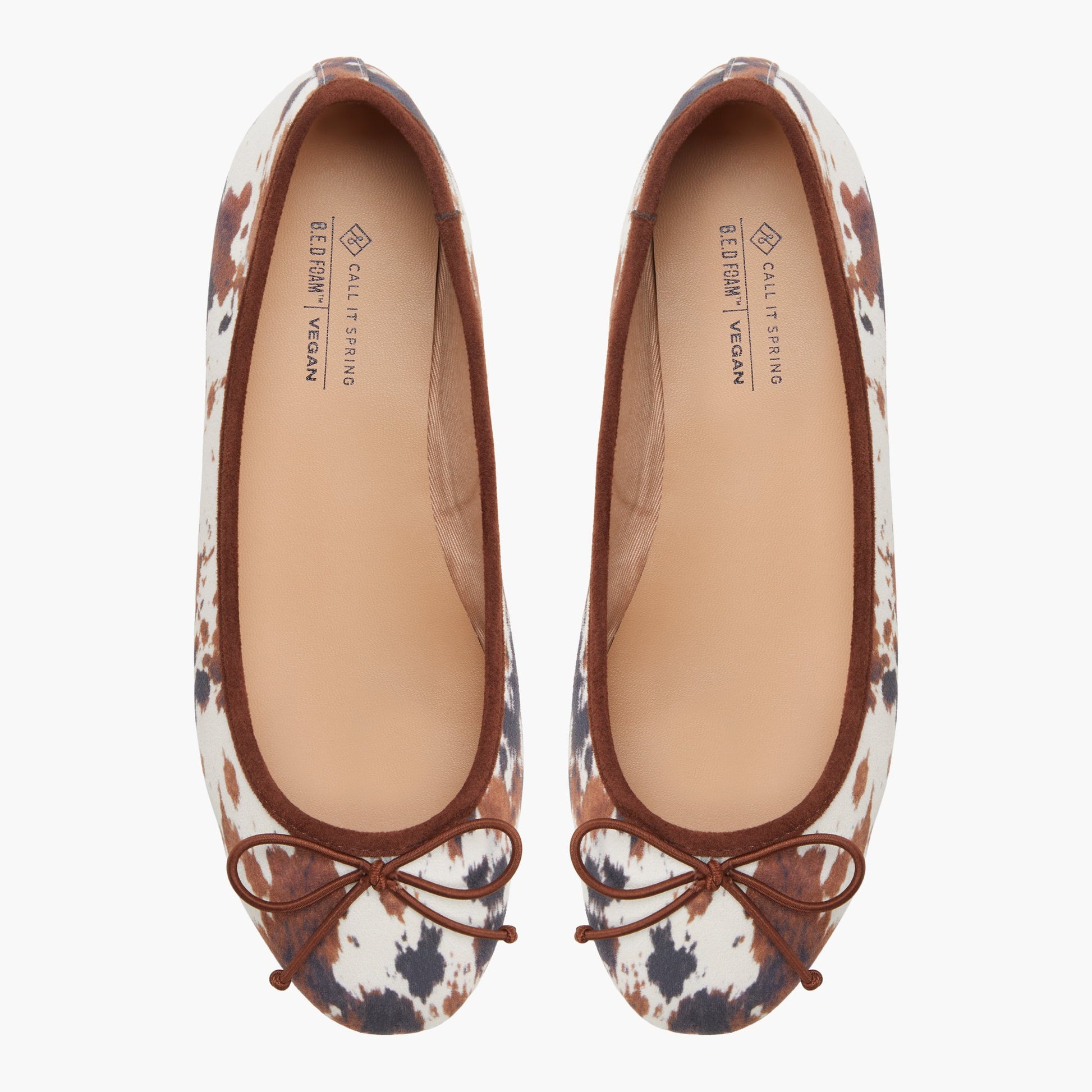 Top-down view of the Brown multi Hunny Ballerinas