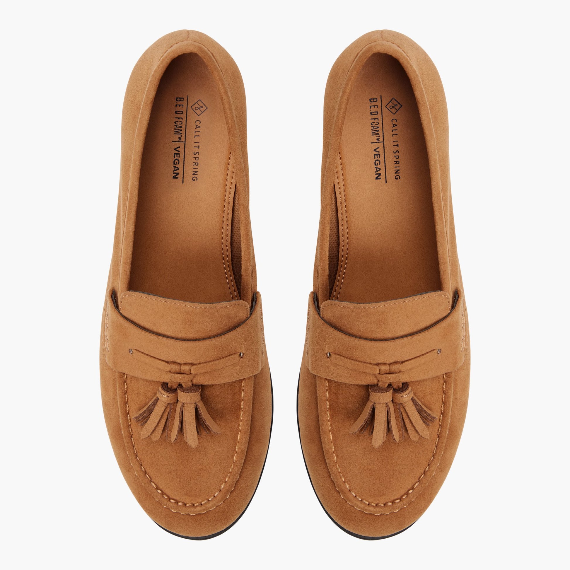 Top-down view of the Dark beige Tibbie Loafers